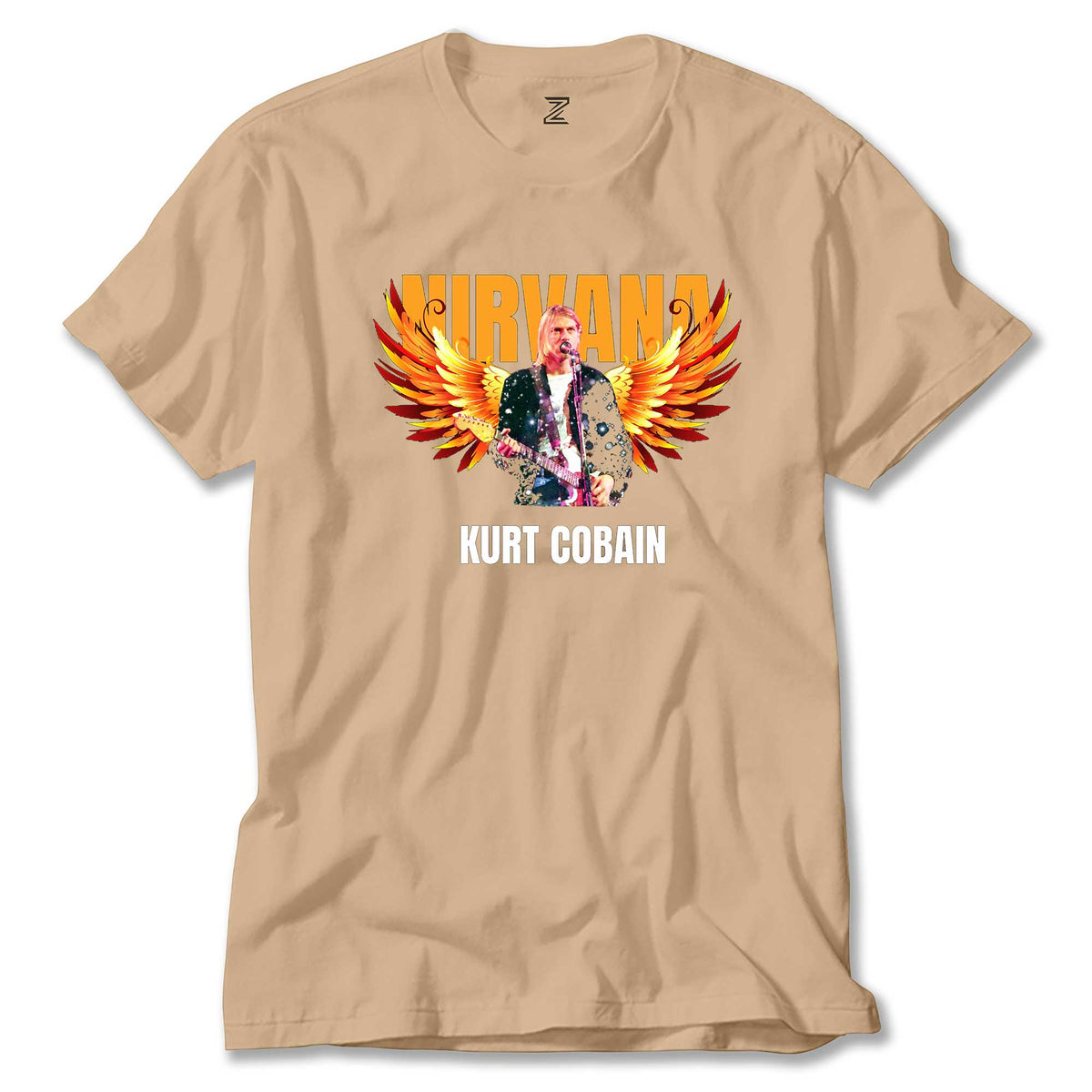 Nirvana Kurt Cobain Guitar Angel renkli tişört
