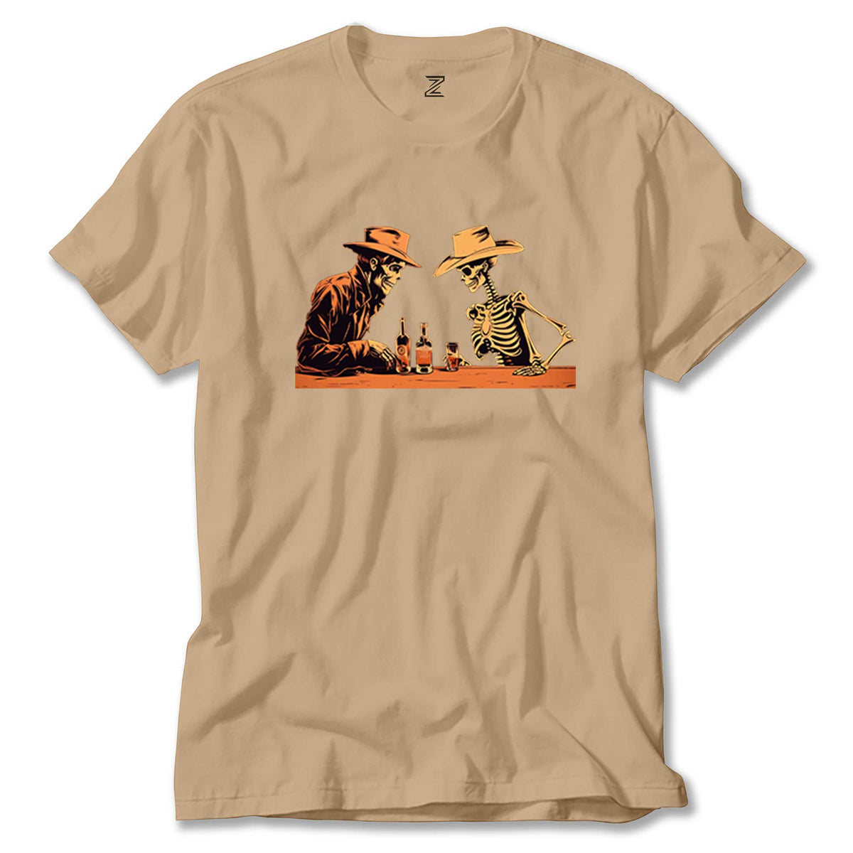 Skelton Cowboy Bar renkli tişört
