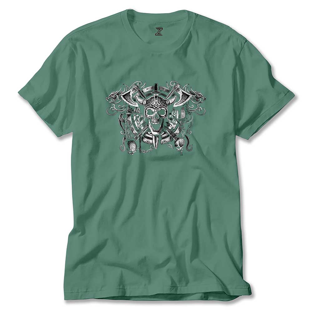 Amon Amarth Vikings Skull renkli tişört