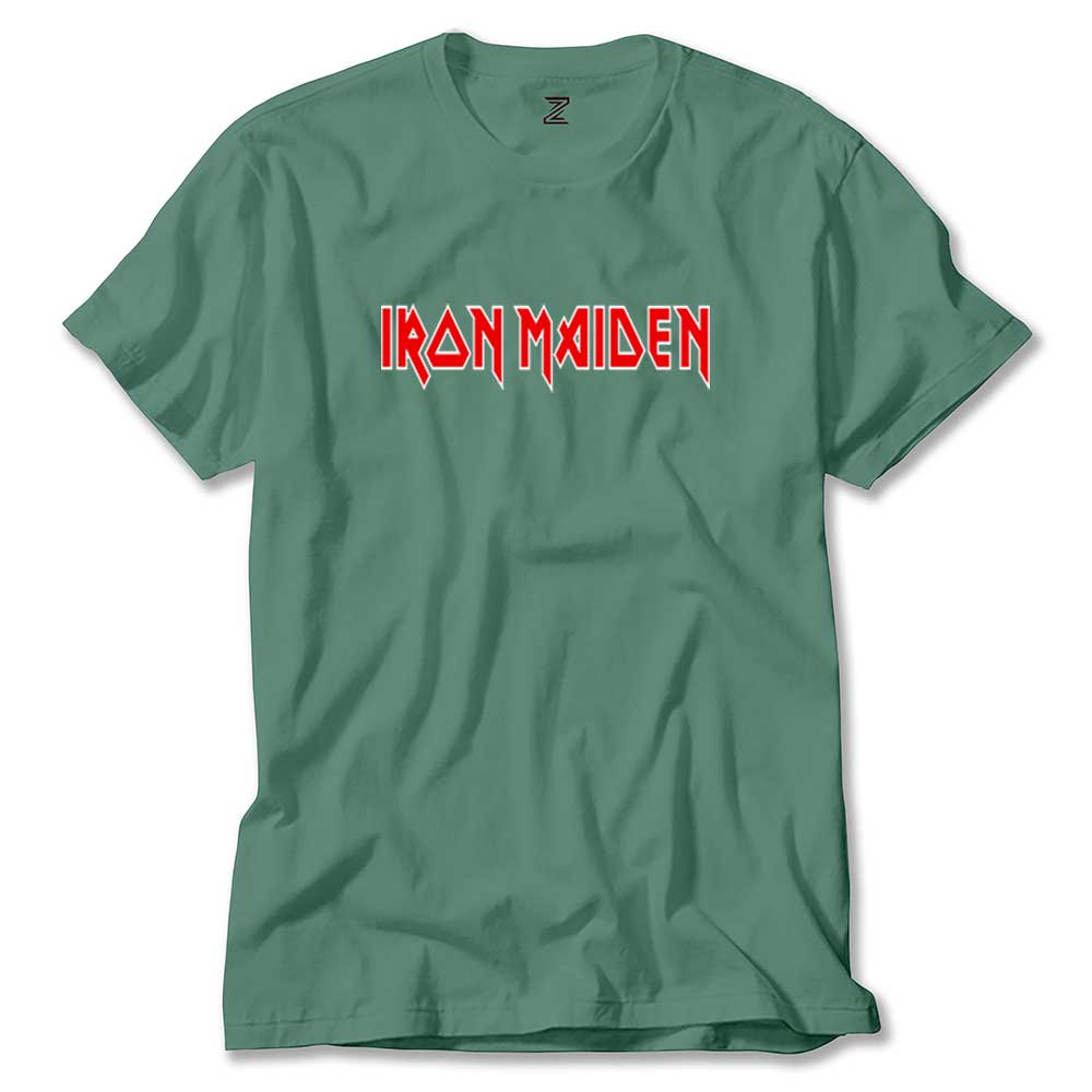 Iron maiden Red Text renkli tişört