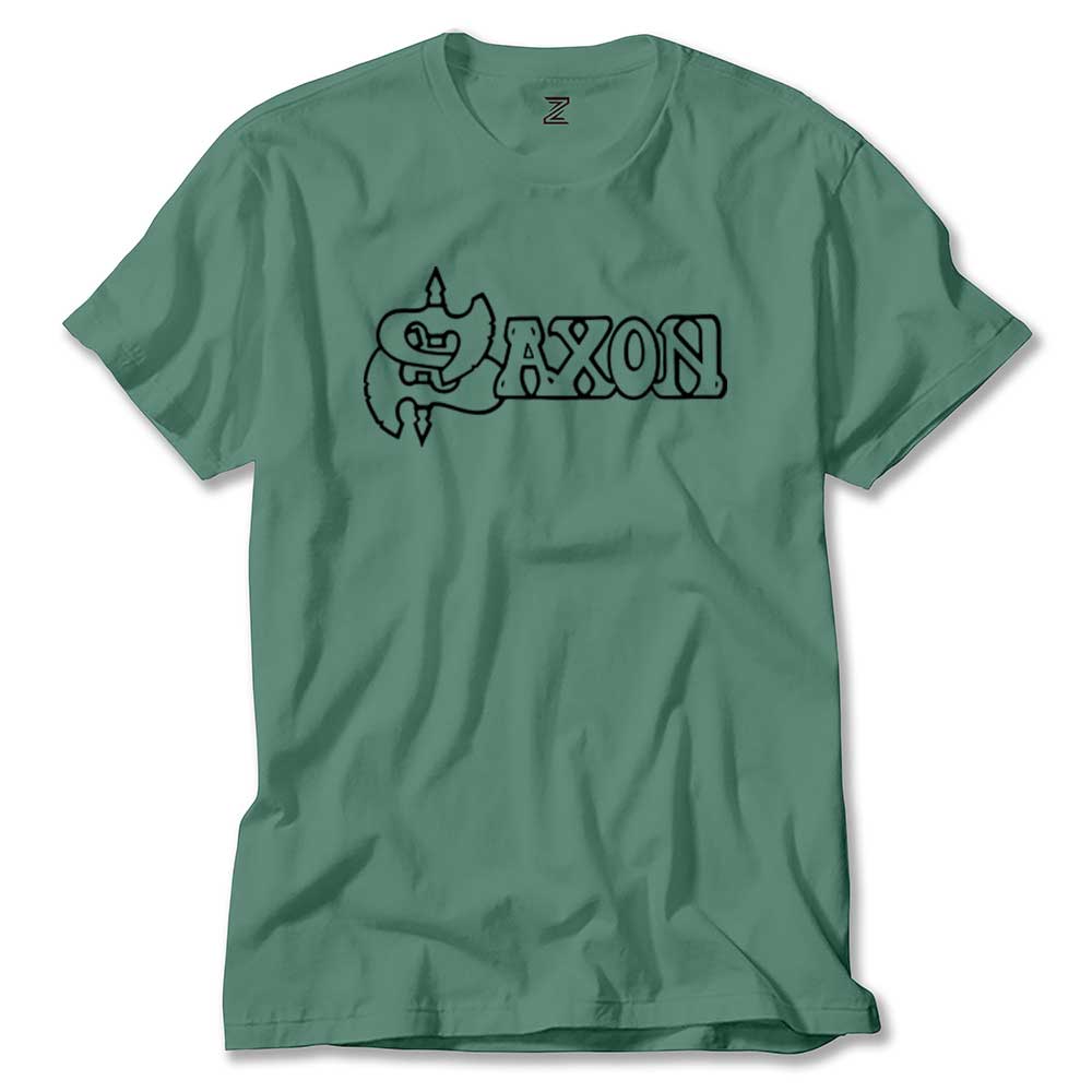 Saxon Logo Text renkli tişört