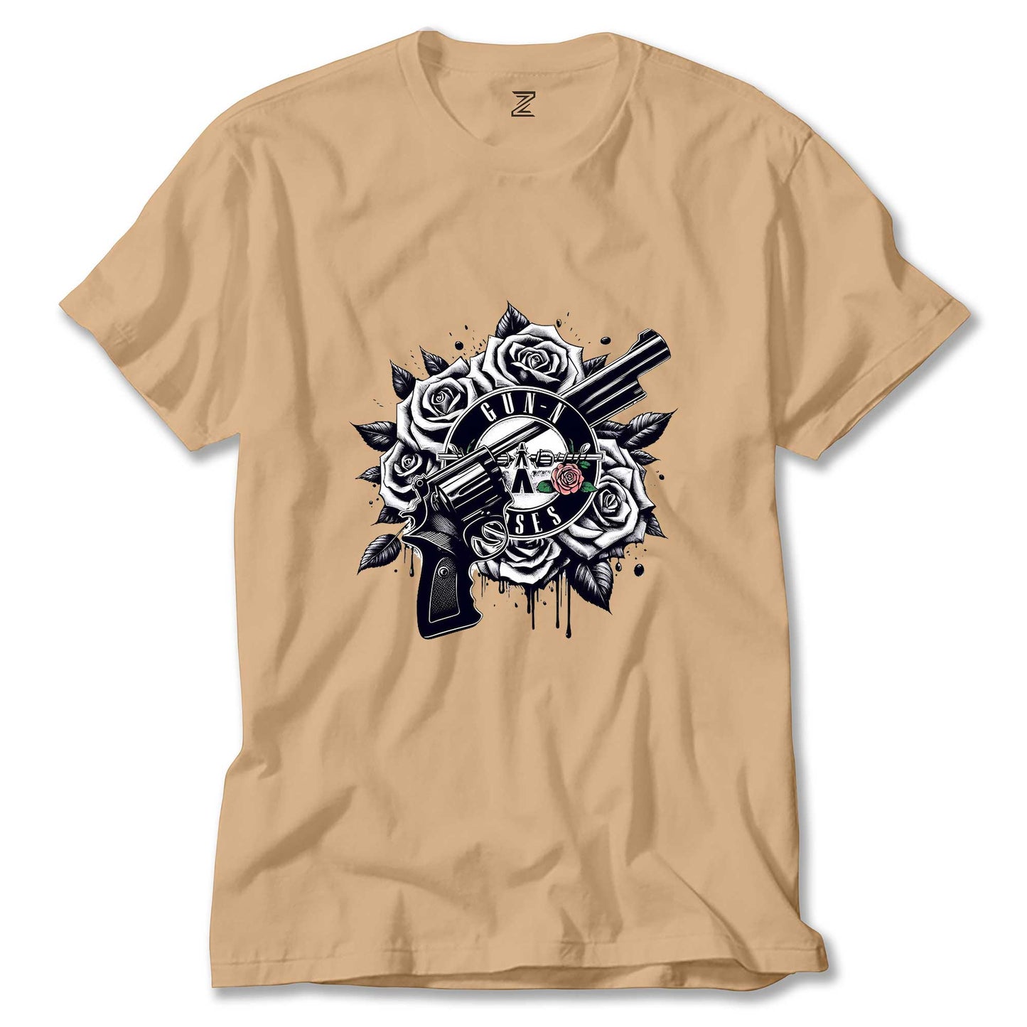 Guns N Roses Siyah Beyaz Logo Renkli Tişört