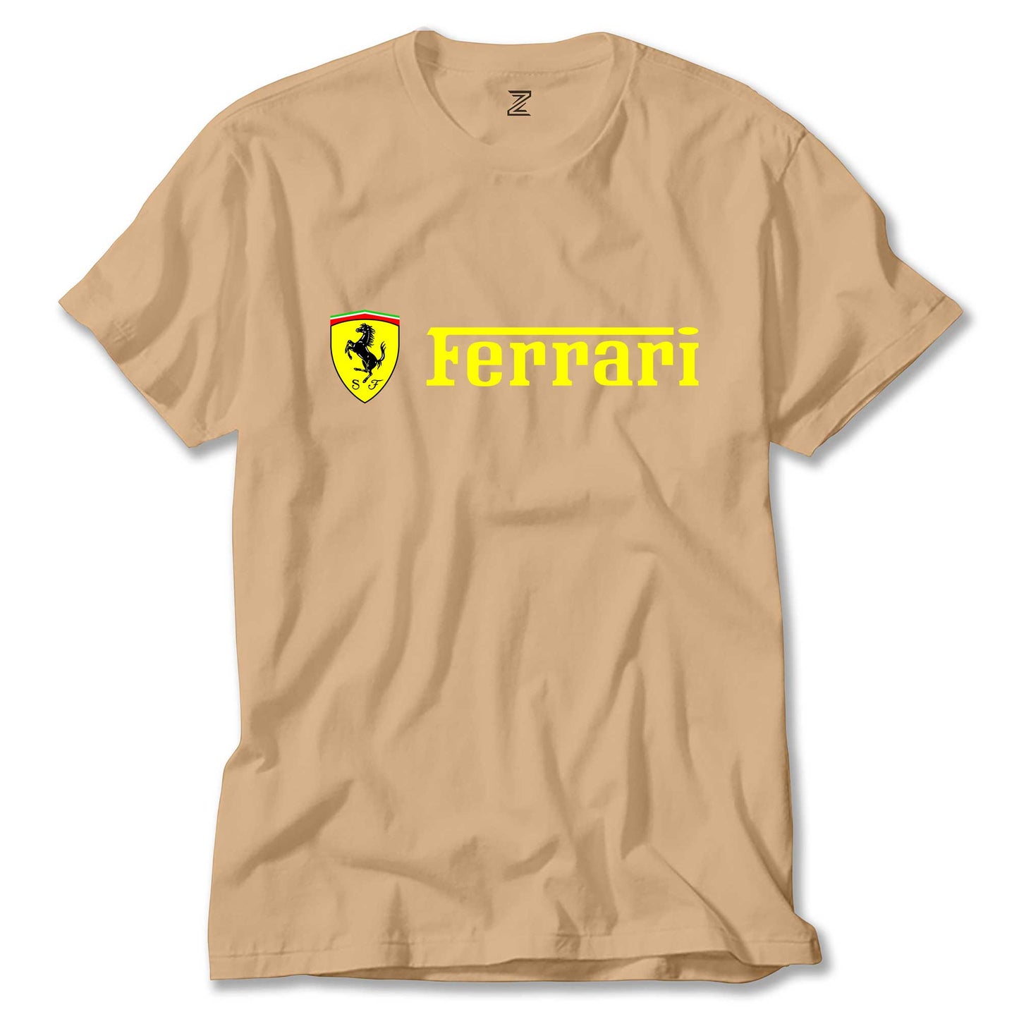Ferrari Logo Gold Text Renkli Tişört
