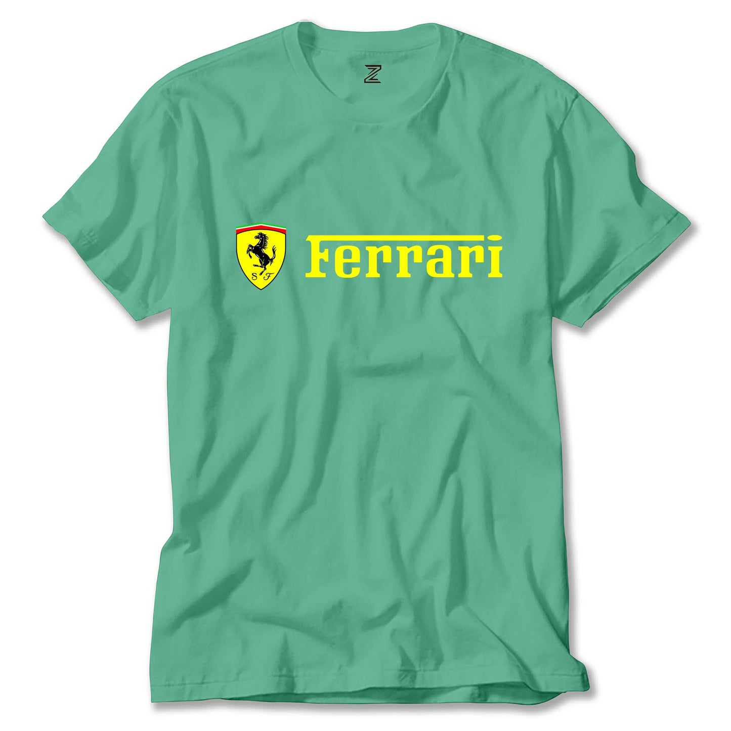 Ferrari Logo Gold Text renkli tişört
