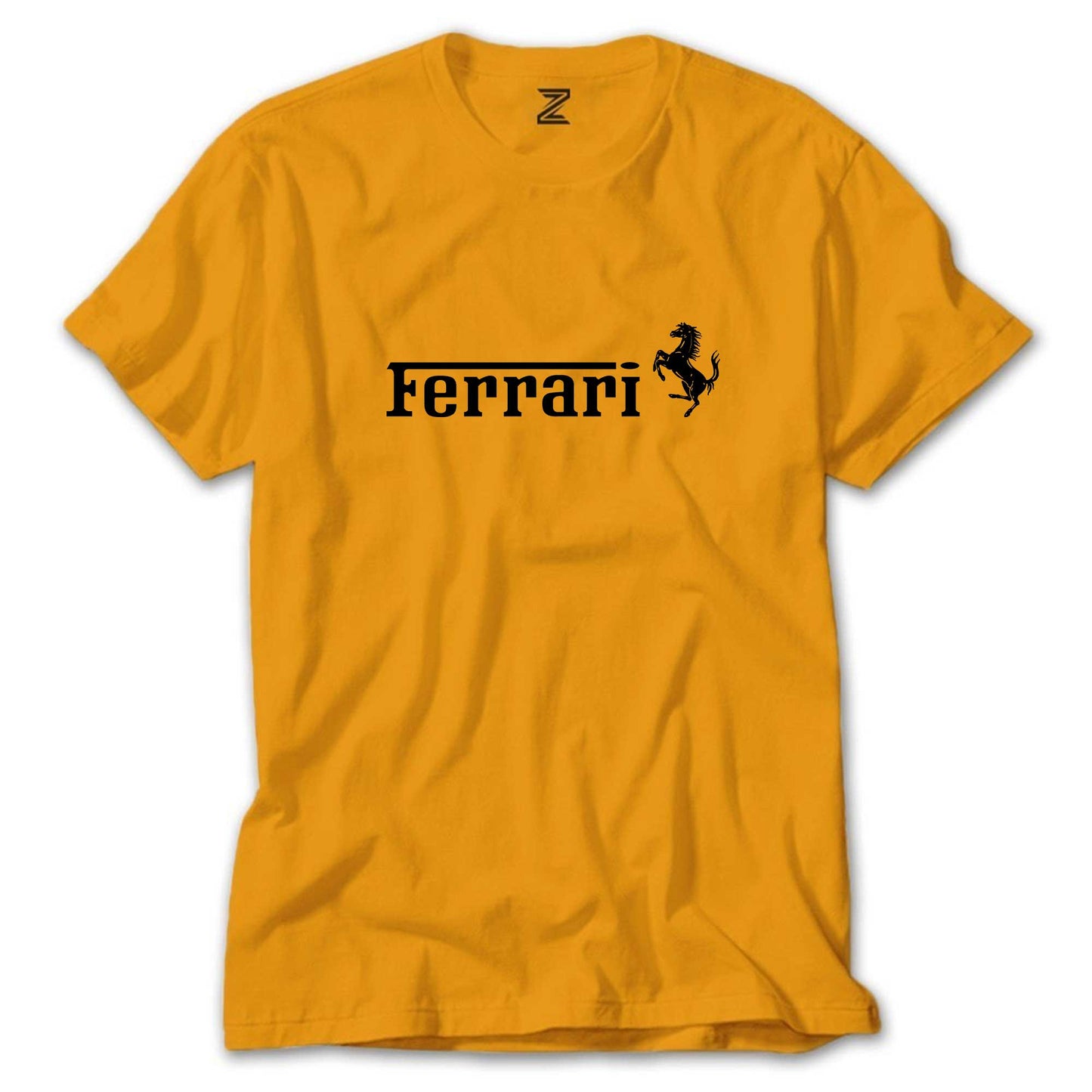 İndirimli Ferrari TeXT Logo Sarı Tişört