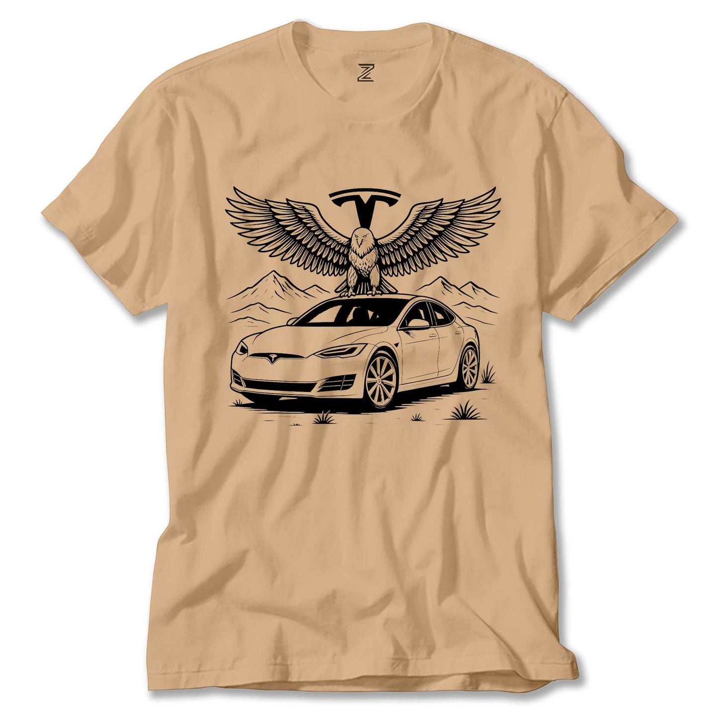 Tesla And Eagle renkli tişört