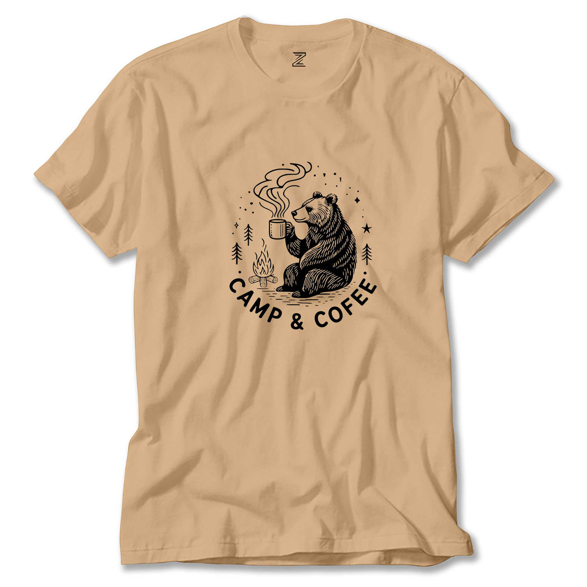 Camp Coffe Bear renkli tişört