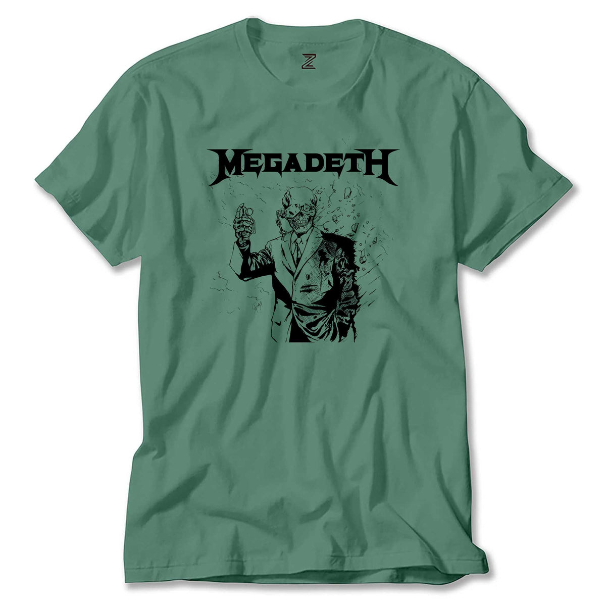Megadeth Vic Rattlehead Portre renkli tişört