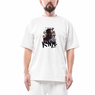 Kanye West Beyaz Oversize Tişört