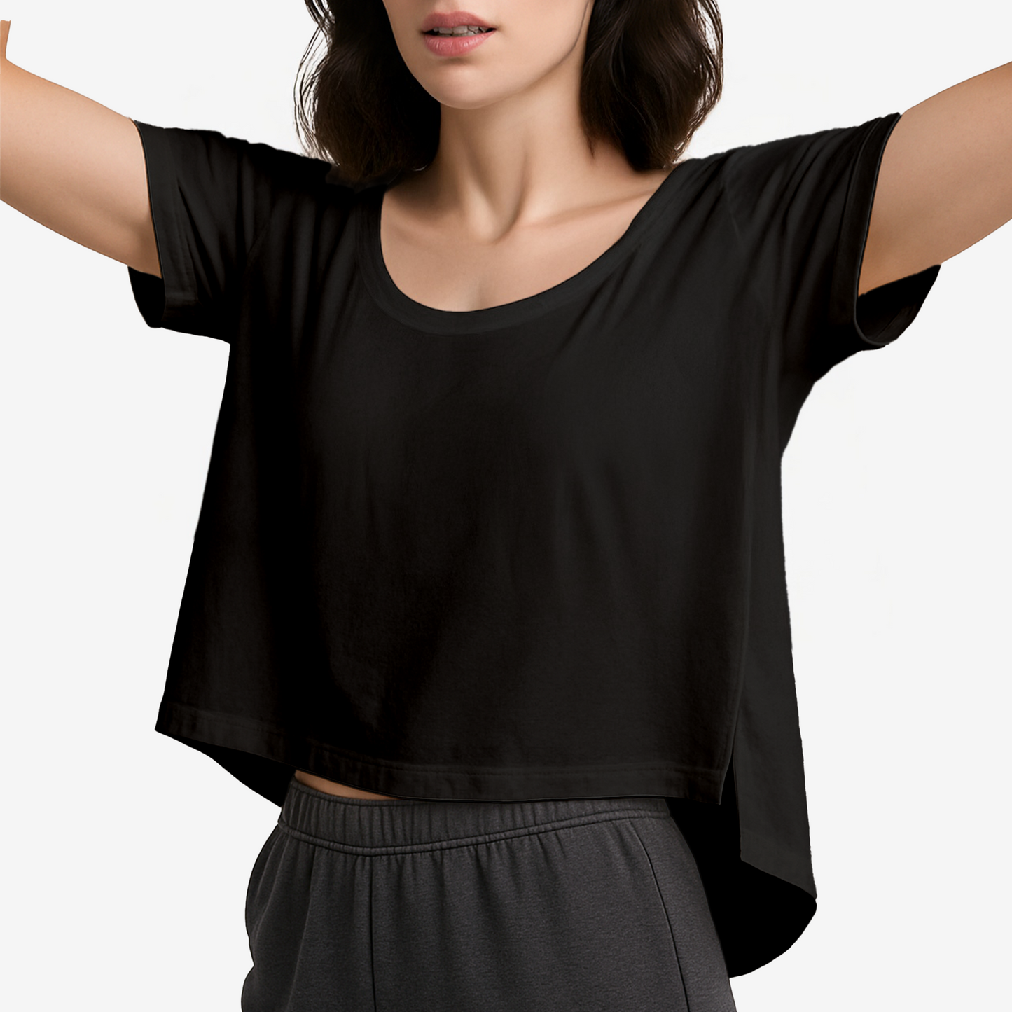 Basic Siyah Kadın Tişört (Baskısız)