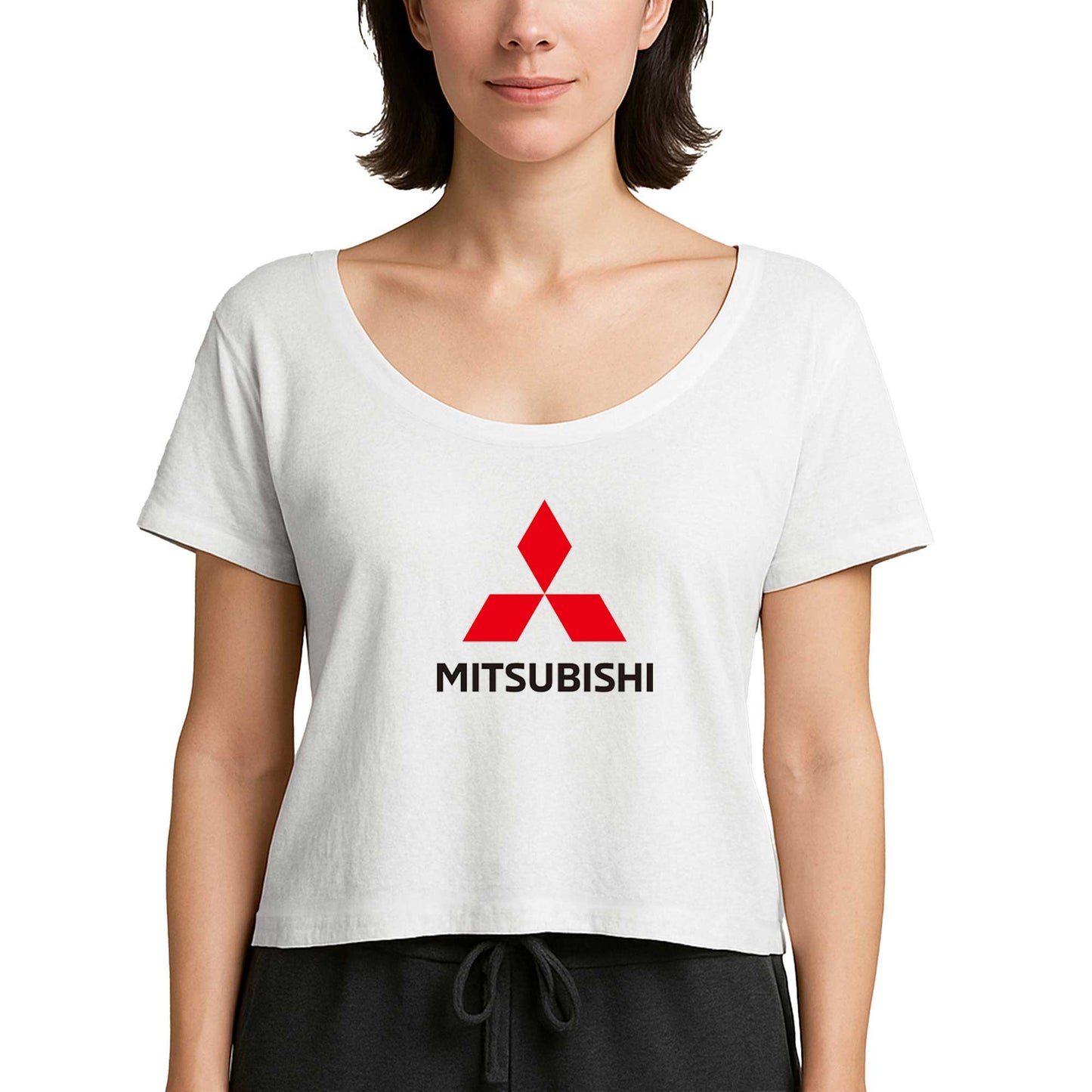 Mitsubishi Logo Beyaz Kadın Tişört