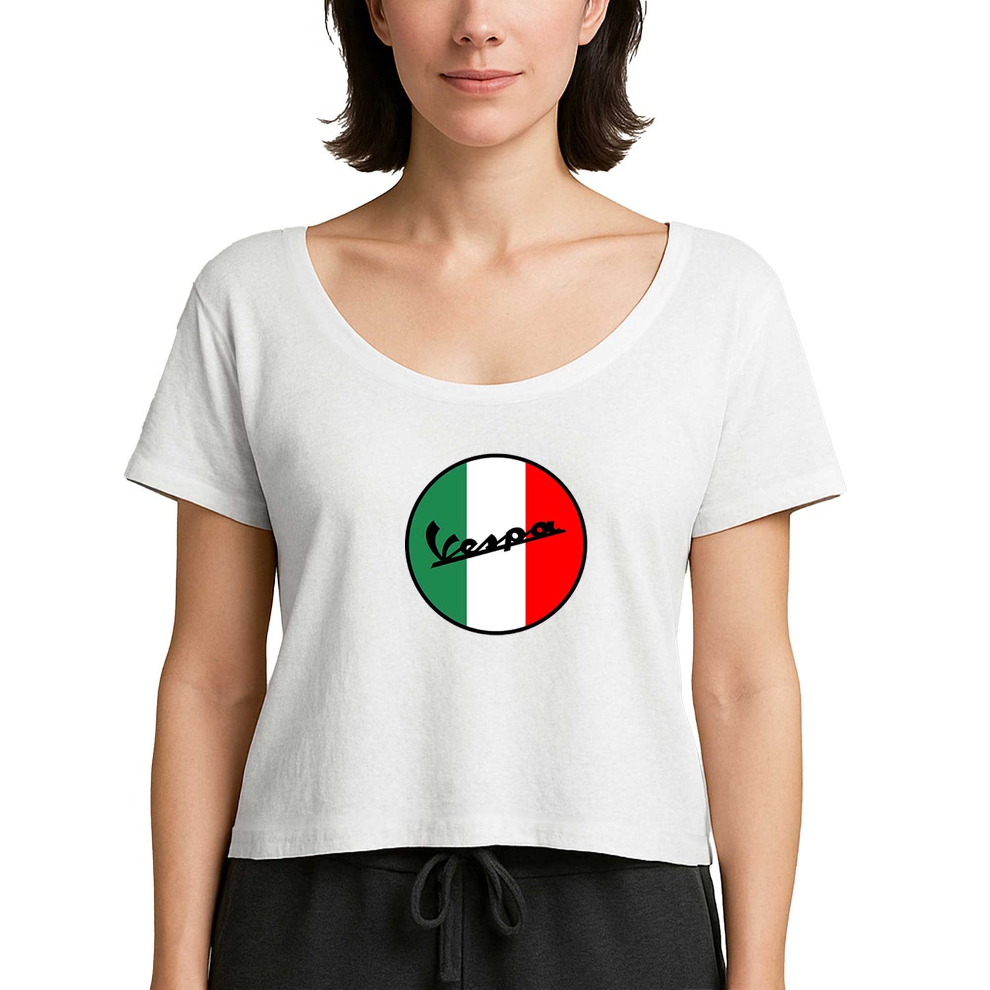 Vespa Logo Beyaz Kadın Tişört
