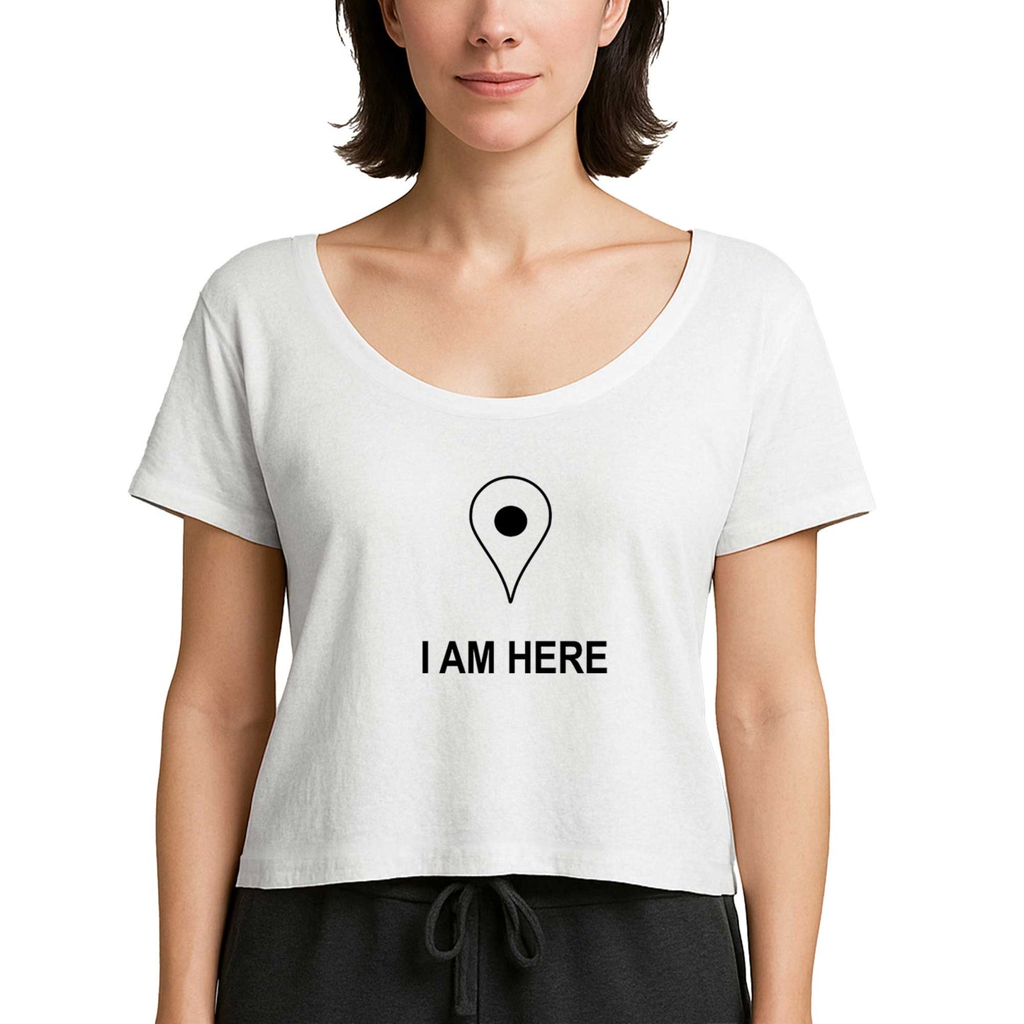 I am Here Beyaz Kadın Tişört