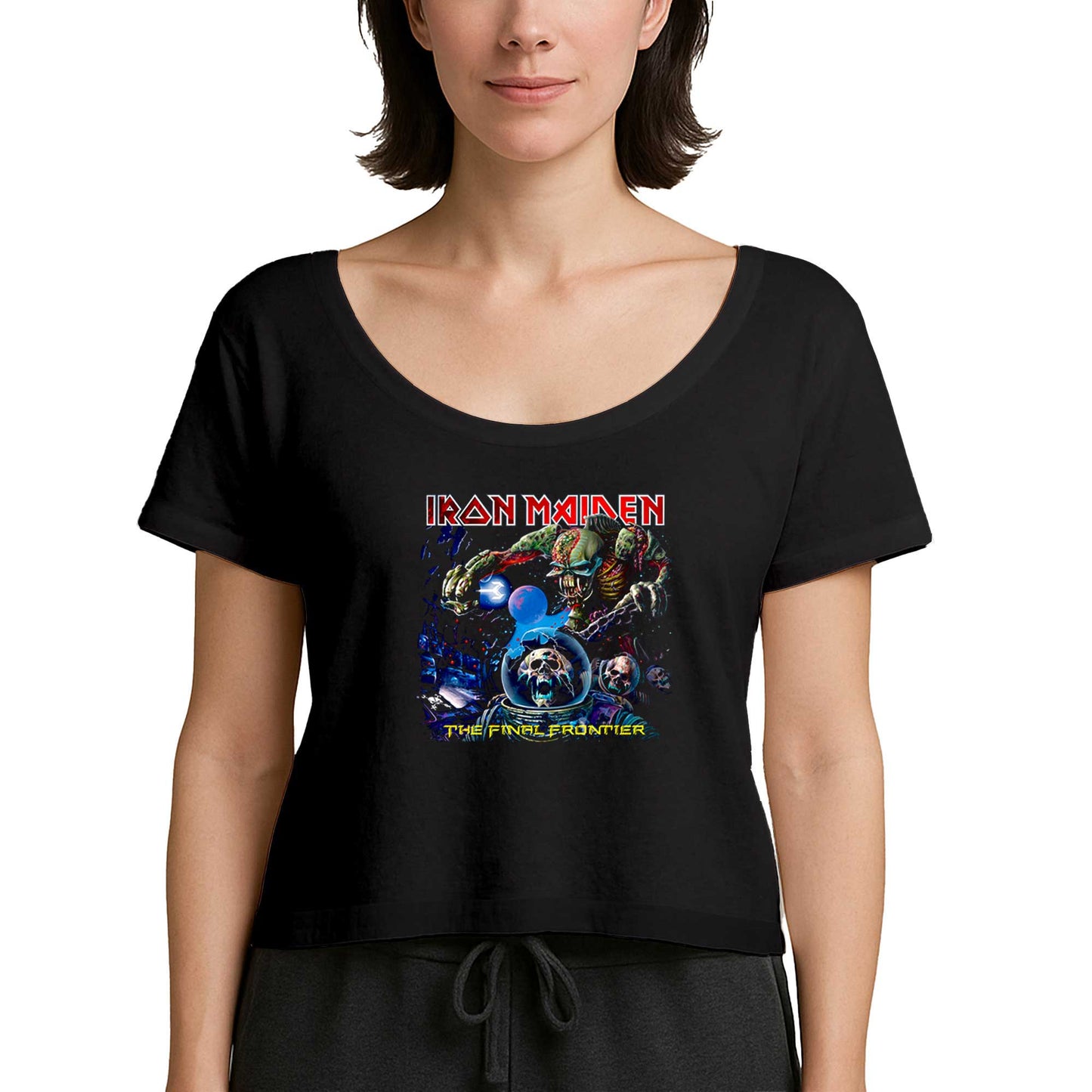 Iron Maiden The Final Frontier Siyah Kadın Tişört