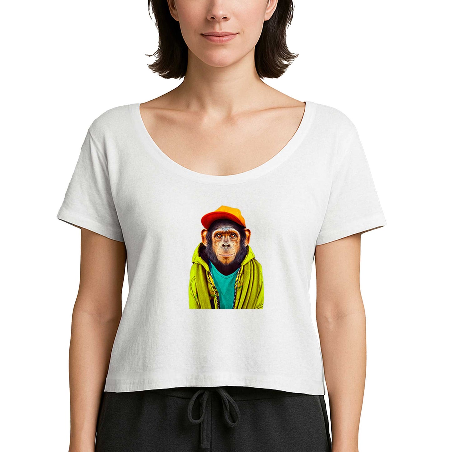 The Monkey Beyaz Kadın Tişört