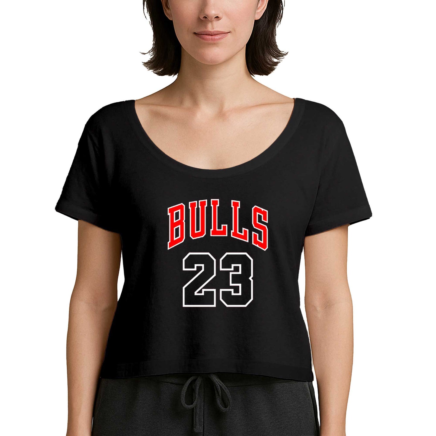 Chicago Bulls 23 Siyah Kadın Tişört