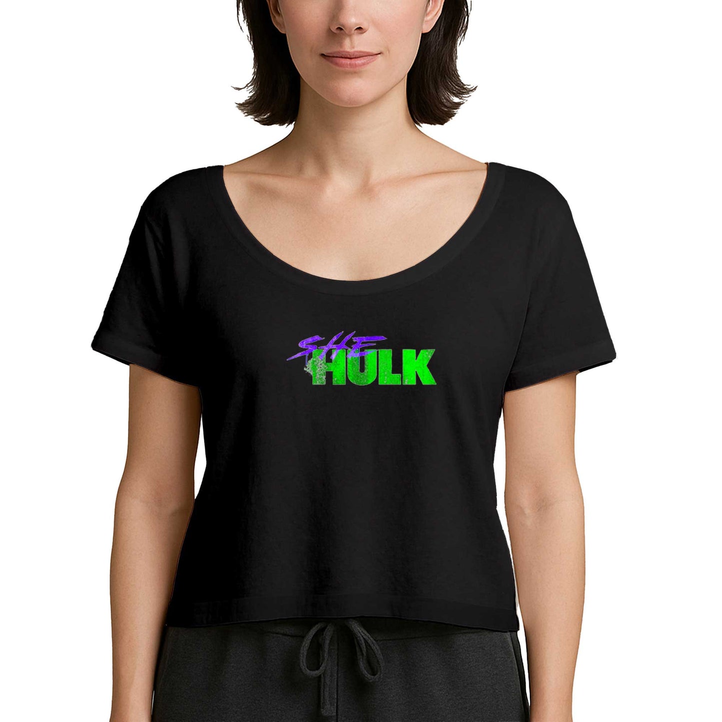 She Hulk Logo Siyah Kadın Tişört