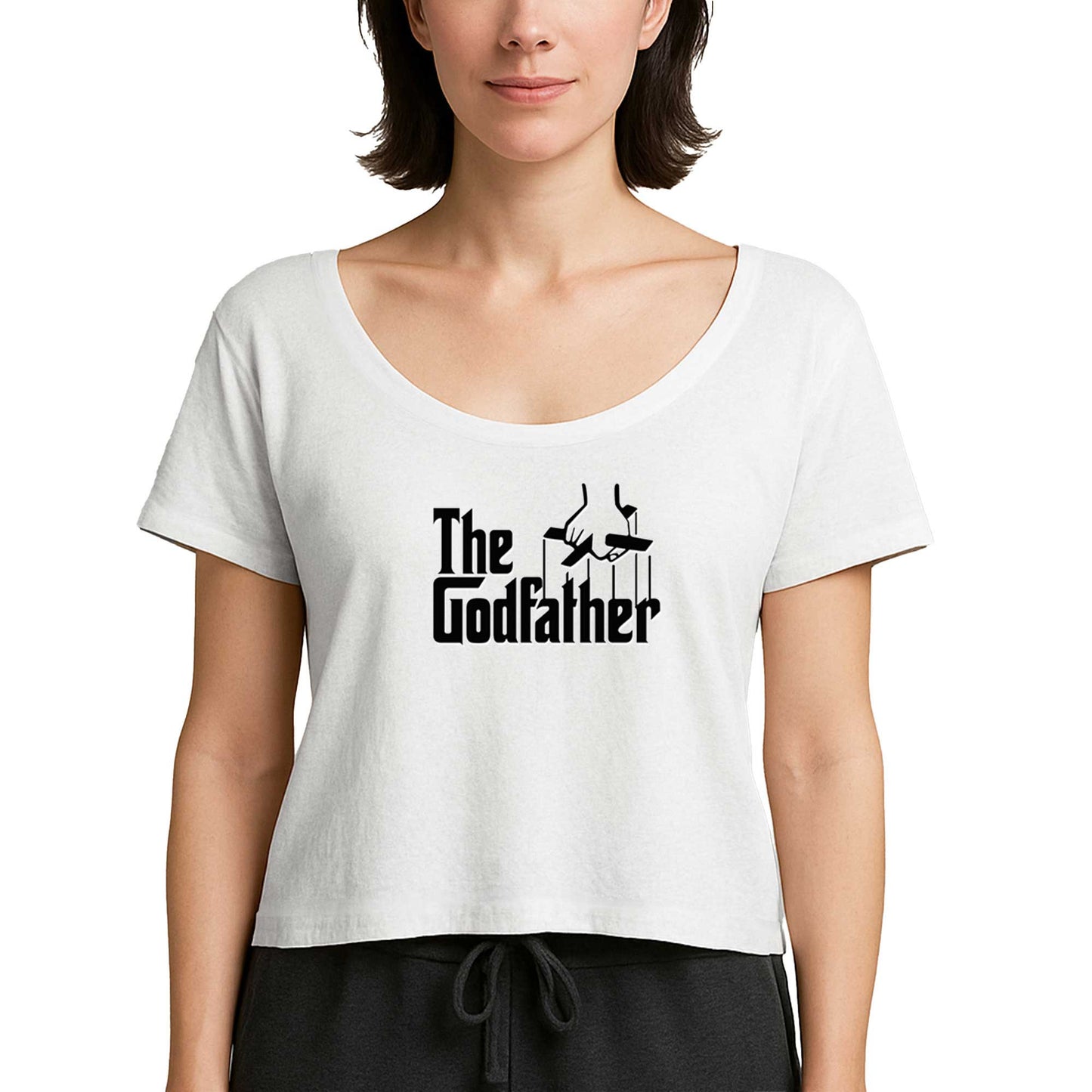 The Godfather Black Text Beyaz Kadın Tişört
