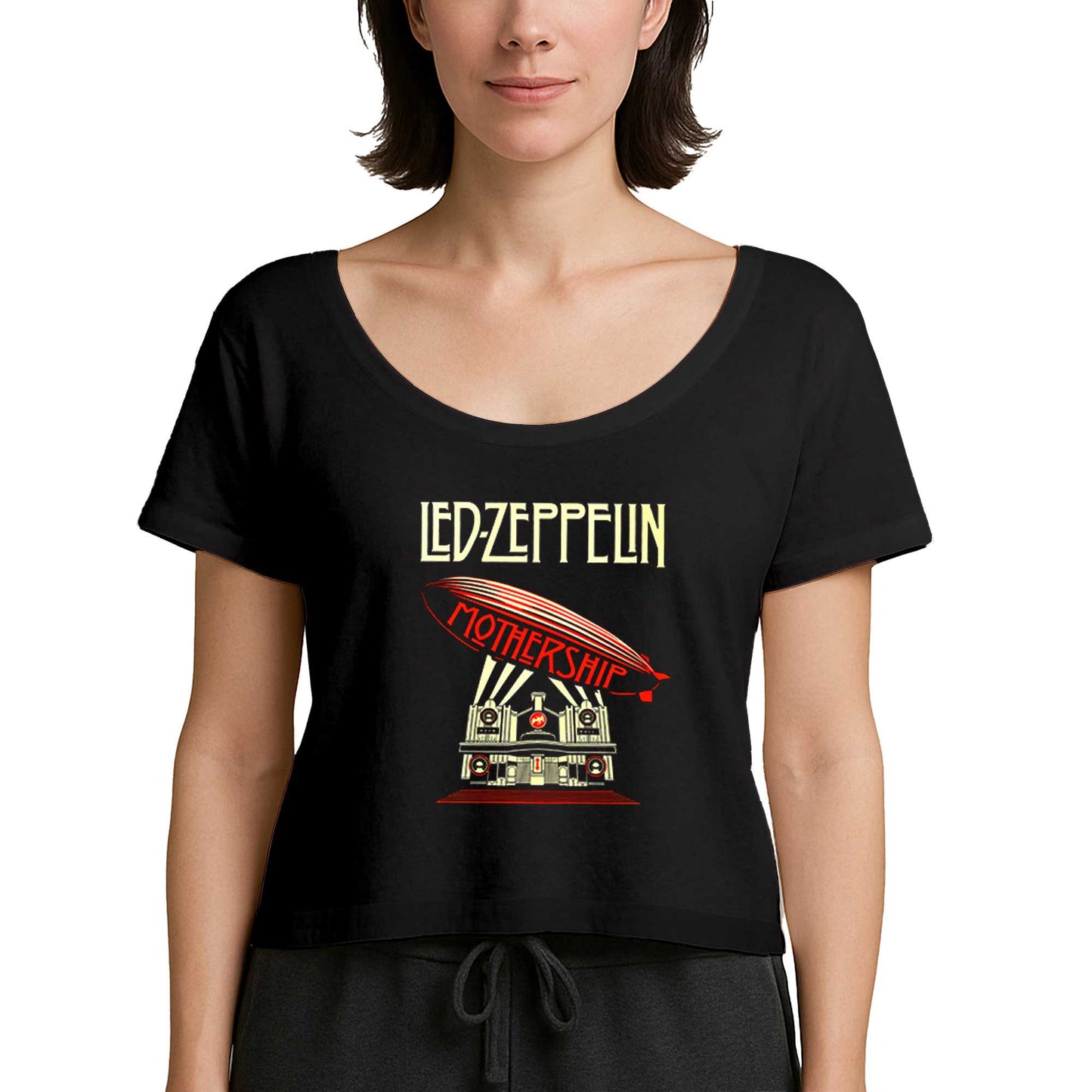 Led Zeppelin Mothership Siyah Kadın Tişört