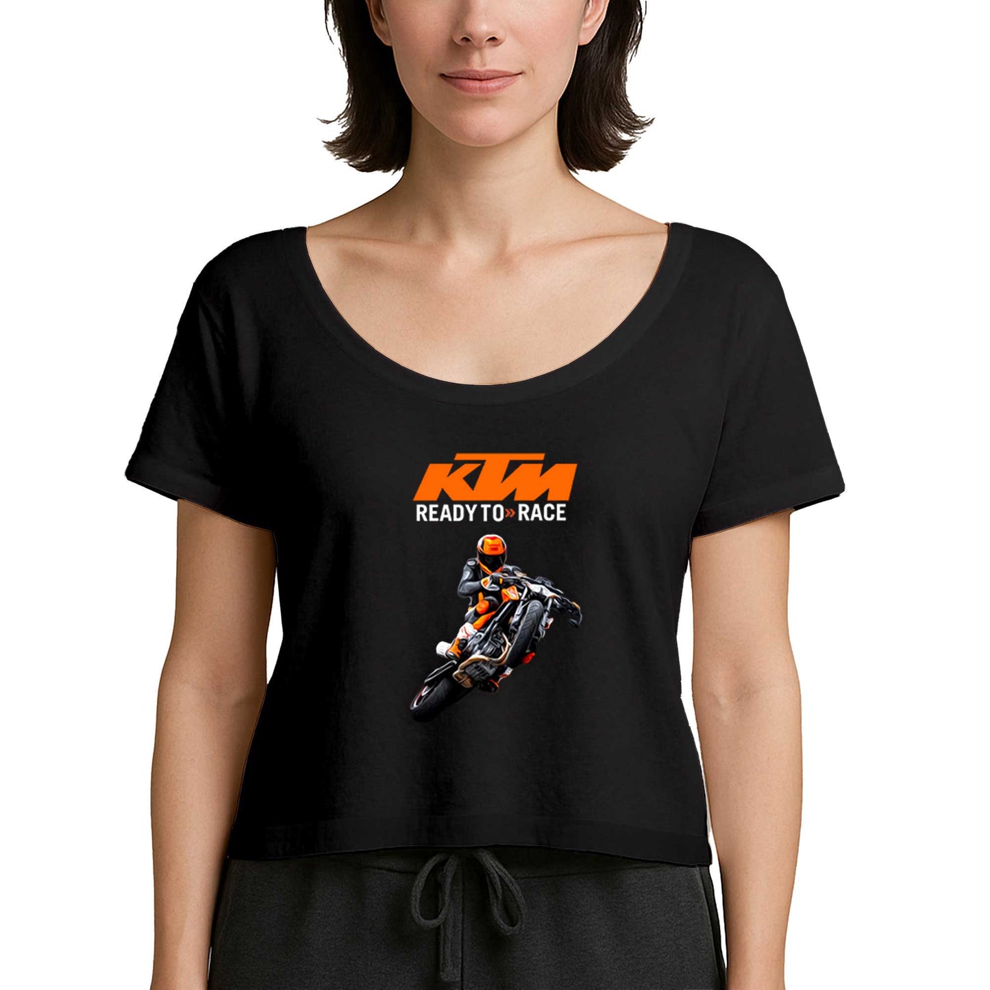 KTM Ready To Race Moto Siyah Kadın Tişört