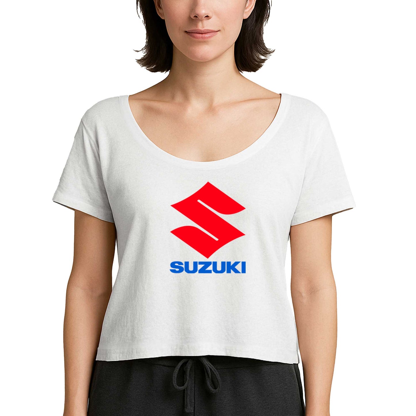 Suzuki Logo Text Beyaz Kadın Tişört
