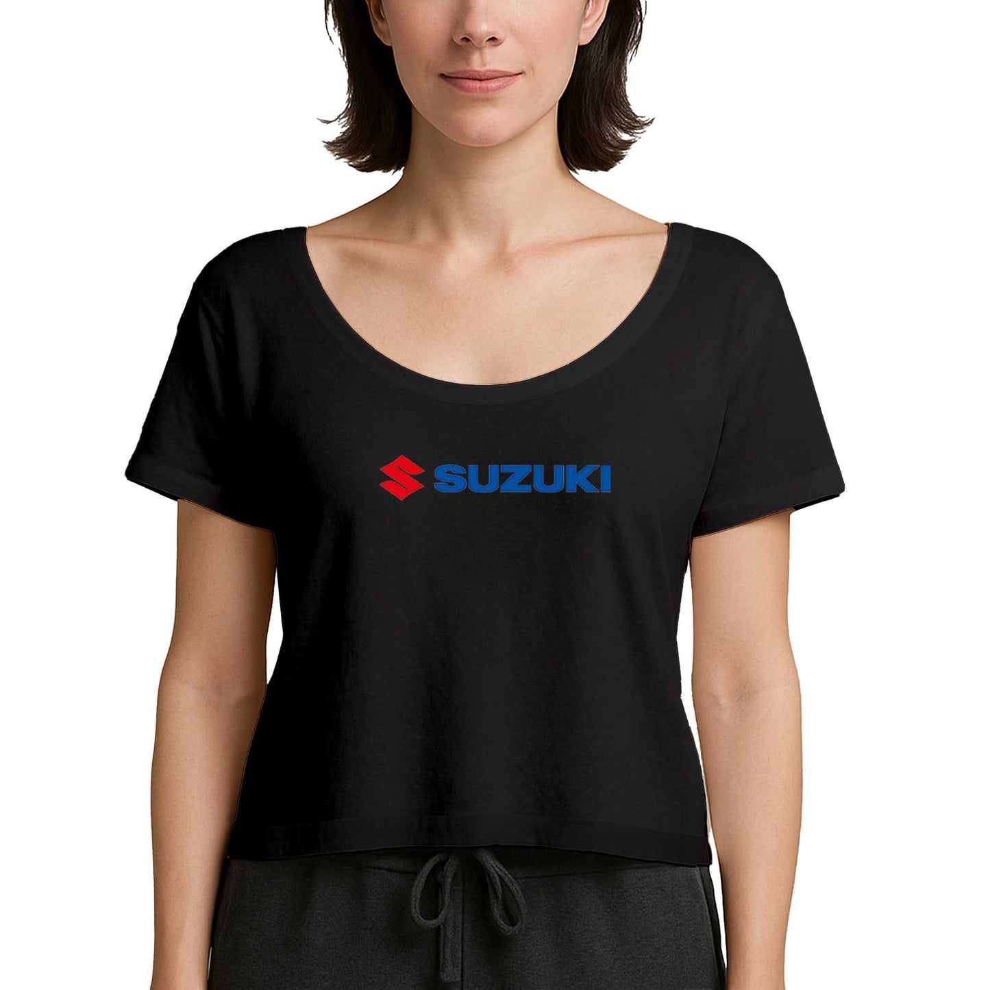 Suzuki Motorcycle Logo Siyah Kadın Tişört