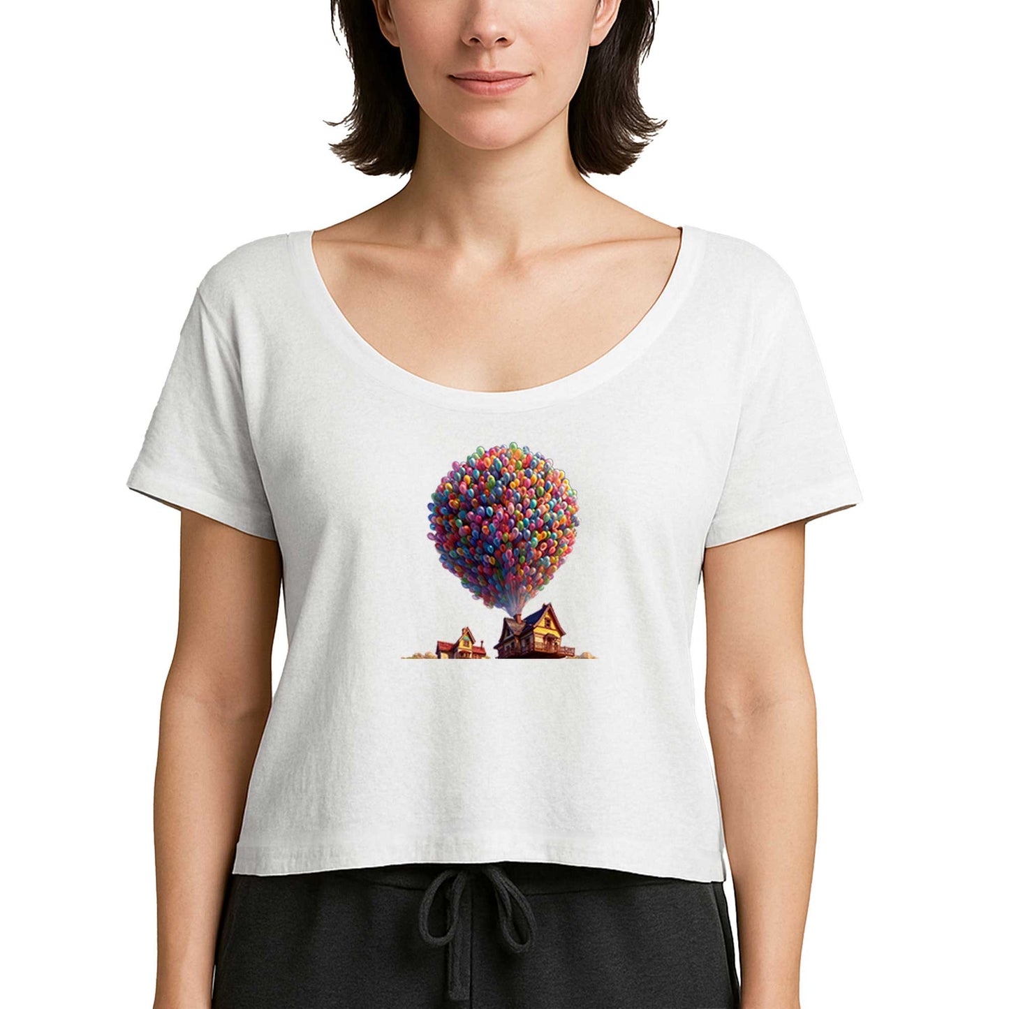 Balloon House Beyaz Kadın Tişört