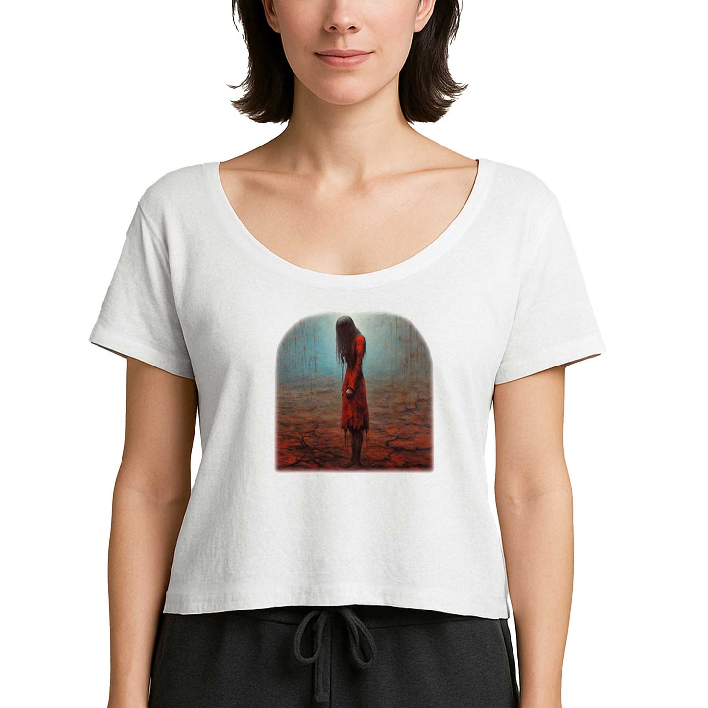 Depressed Girl Beyaz Kadın Tişört