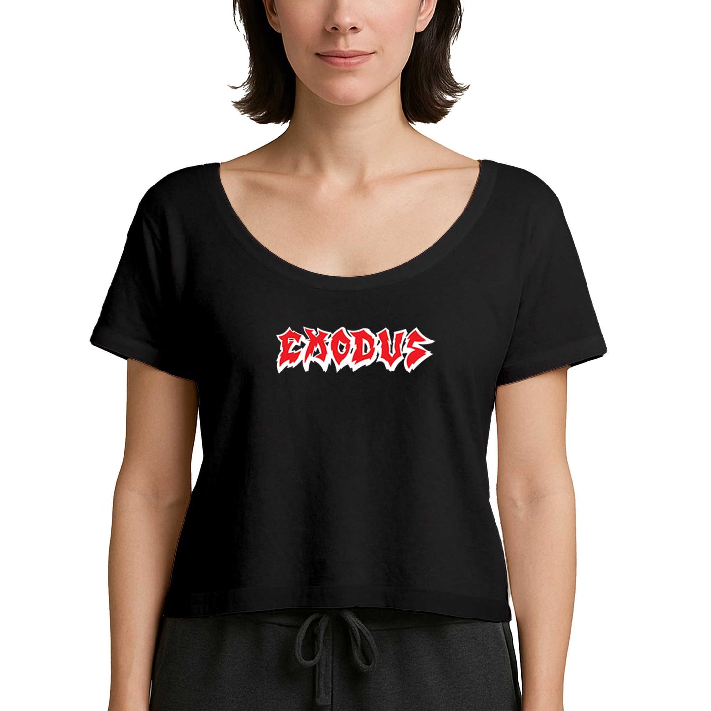 Exodus Logo Siyah Kadın Tişört