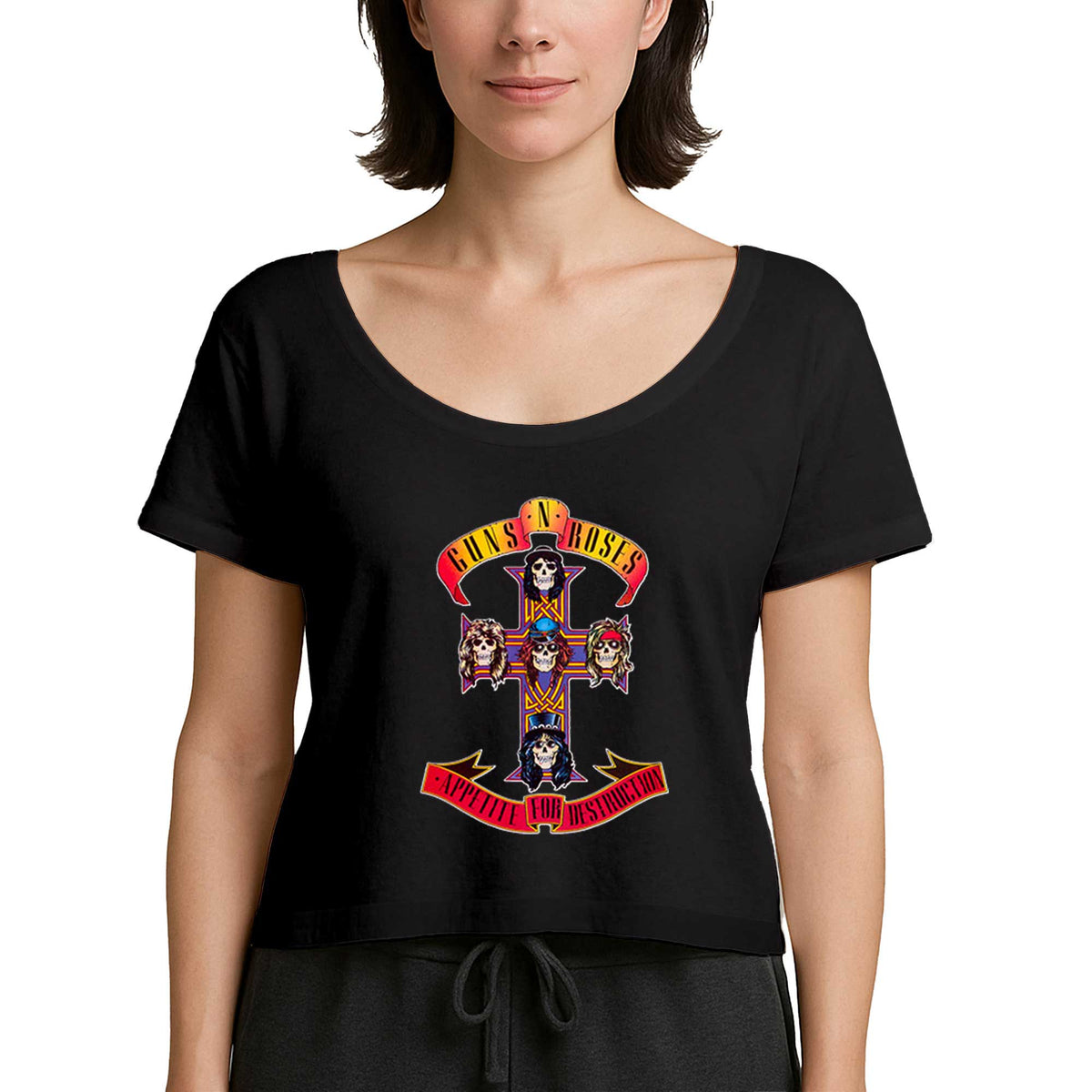 Guns N Roses Appetite for Destruction Siyah Kadın Tişört