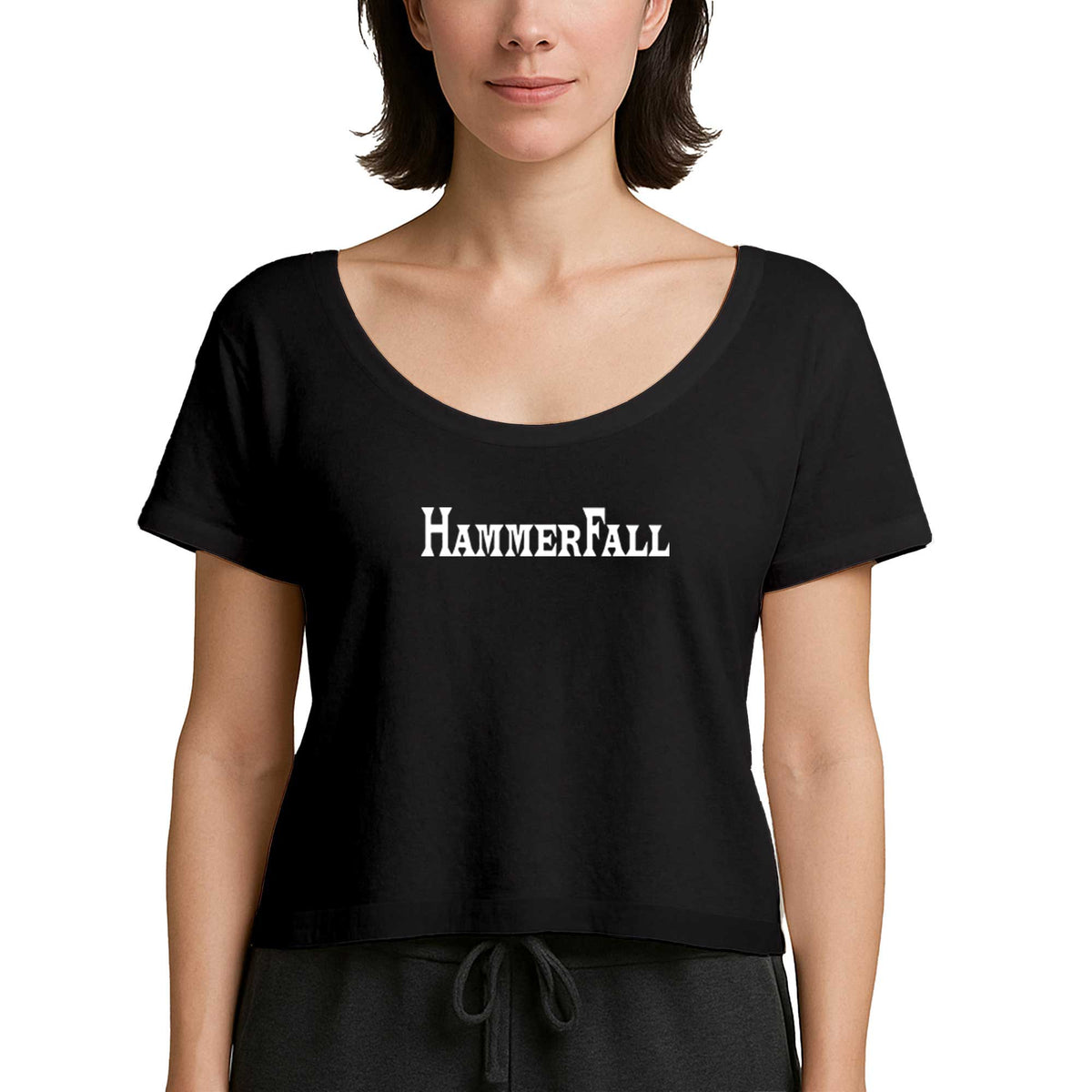 Hammerfall Logo Siyah Kadın Tişört