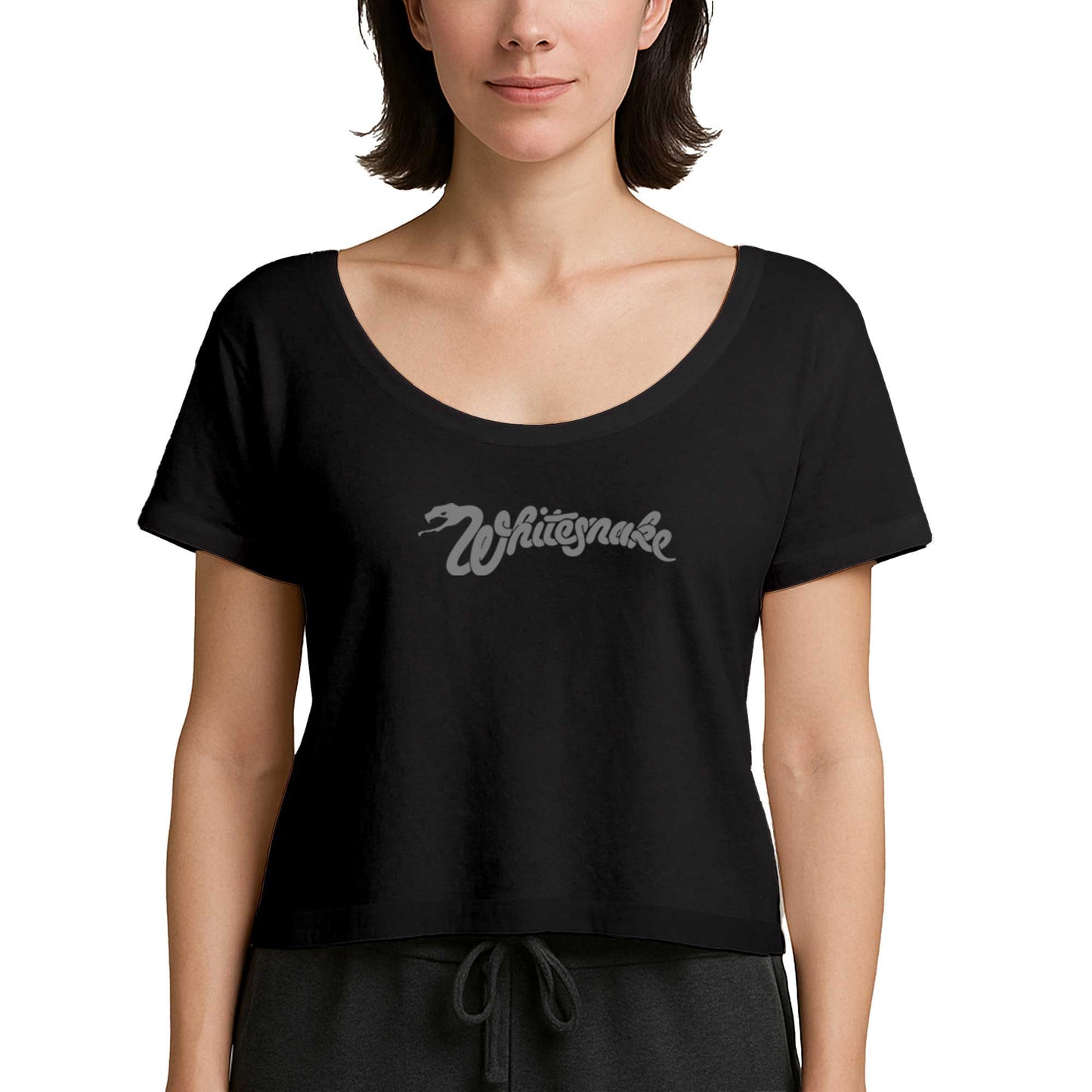 Whitesnake Logo Siyah Kadın Tişört