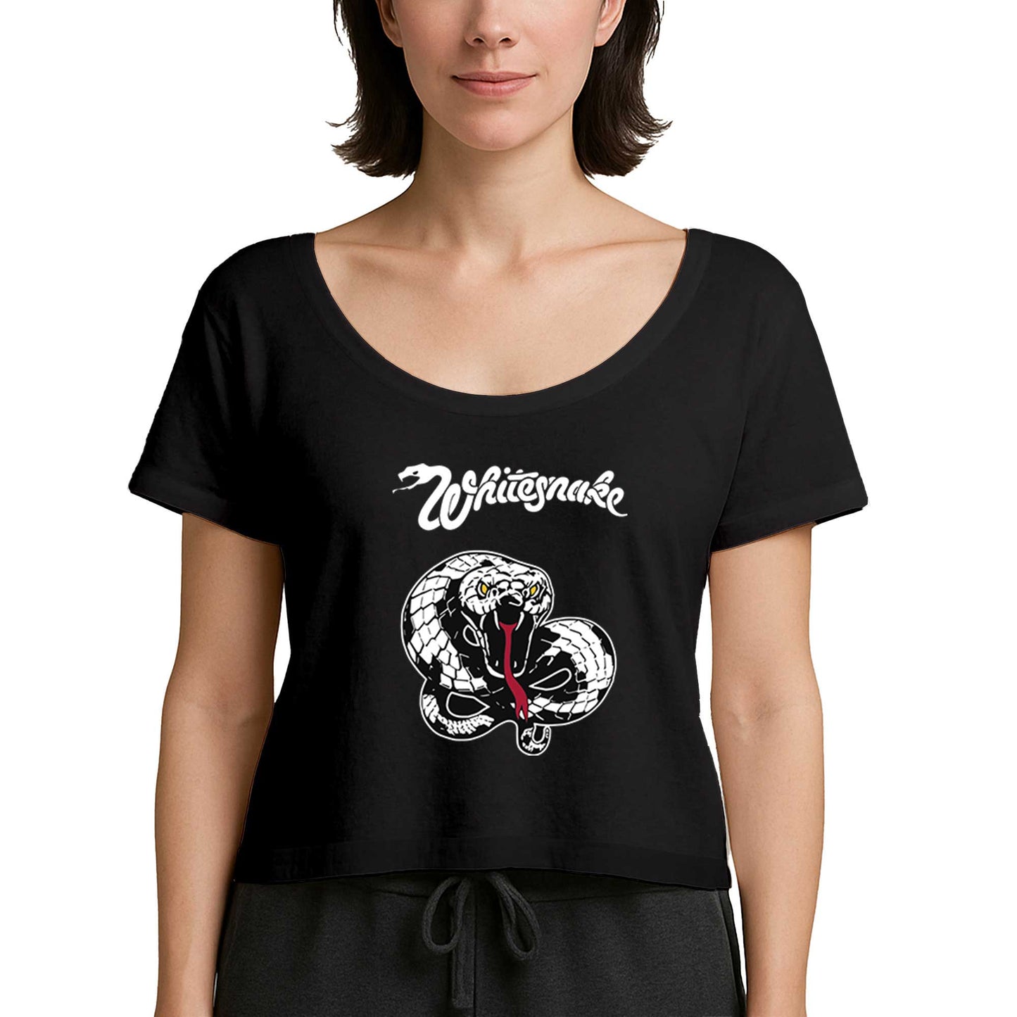 Whitesnake Trouble Siyah Kadın Tişört