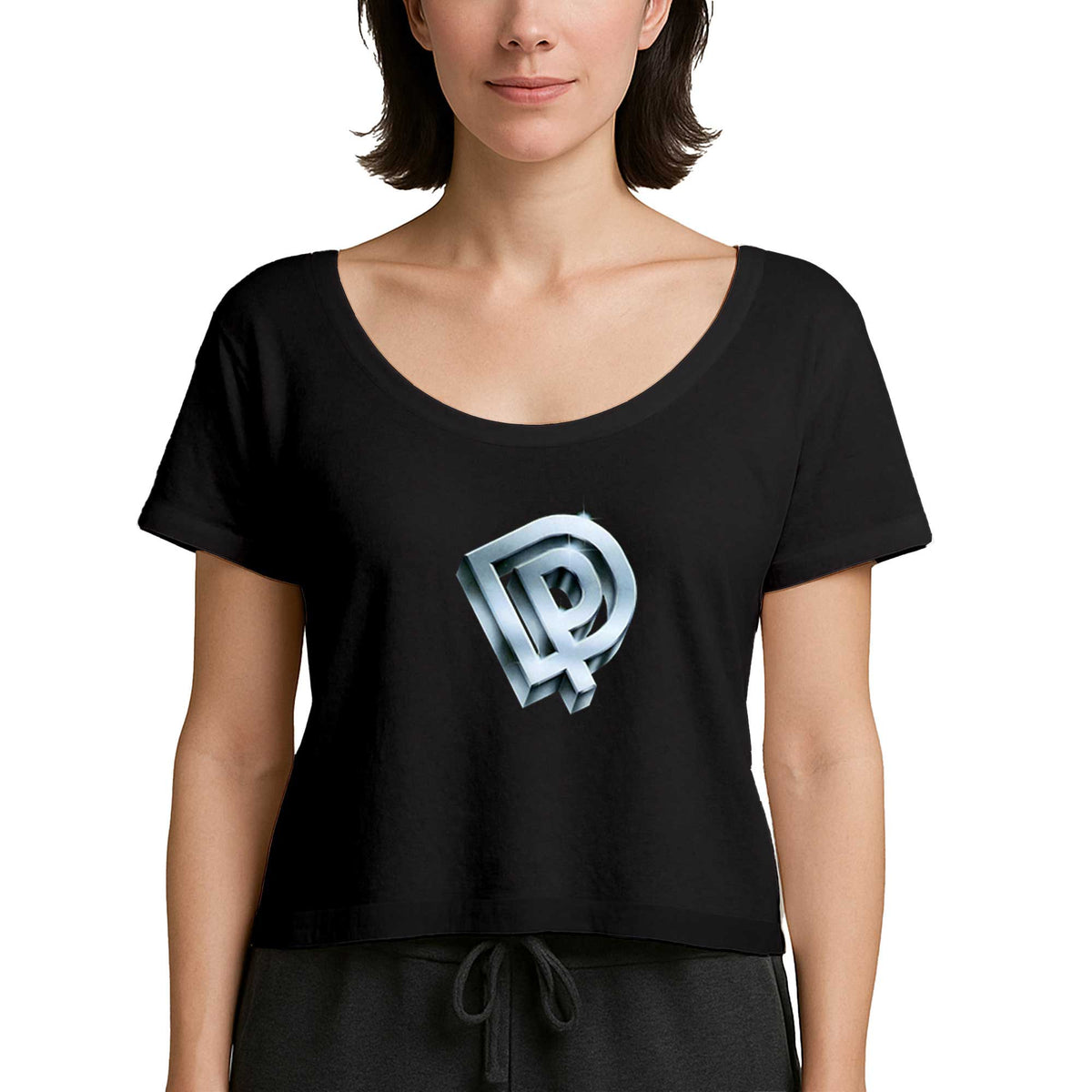Deep Purple Logo Siyah Kadın Tişört