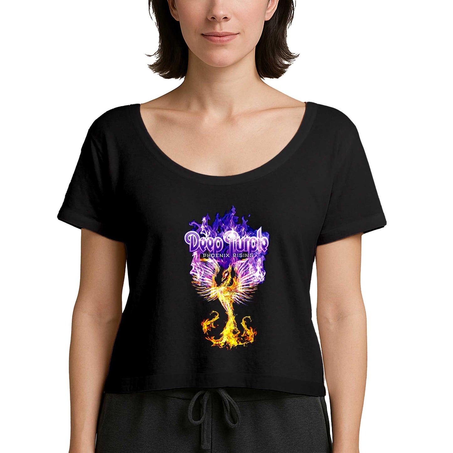 Deep purple Phoenix Rising Siyah Kadın Tişört