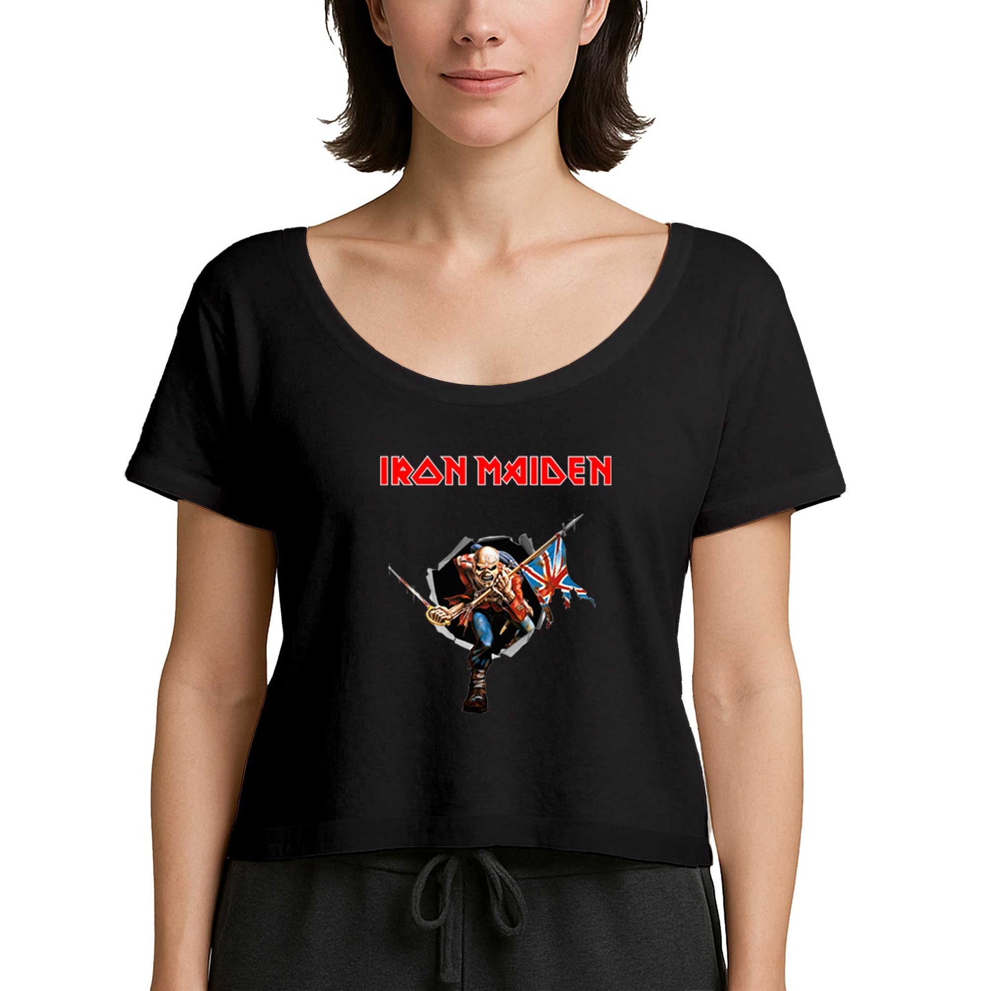 Iron Maiden Trooper Siyah Kadın Tişört