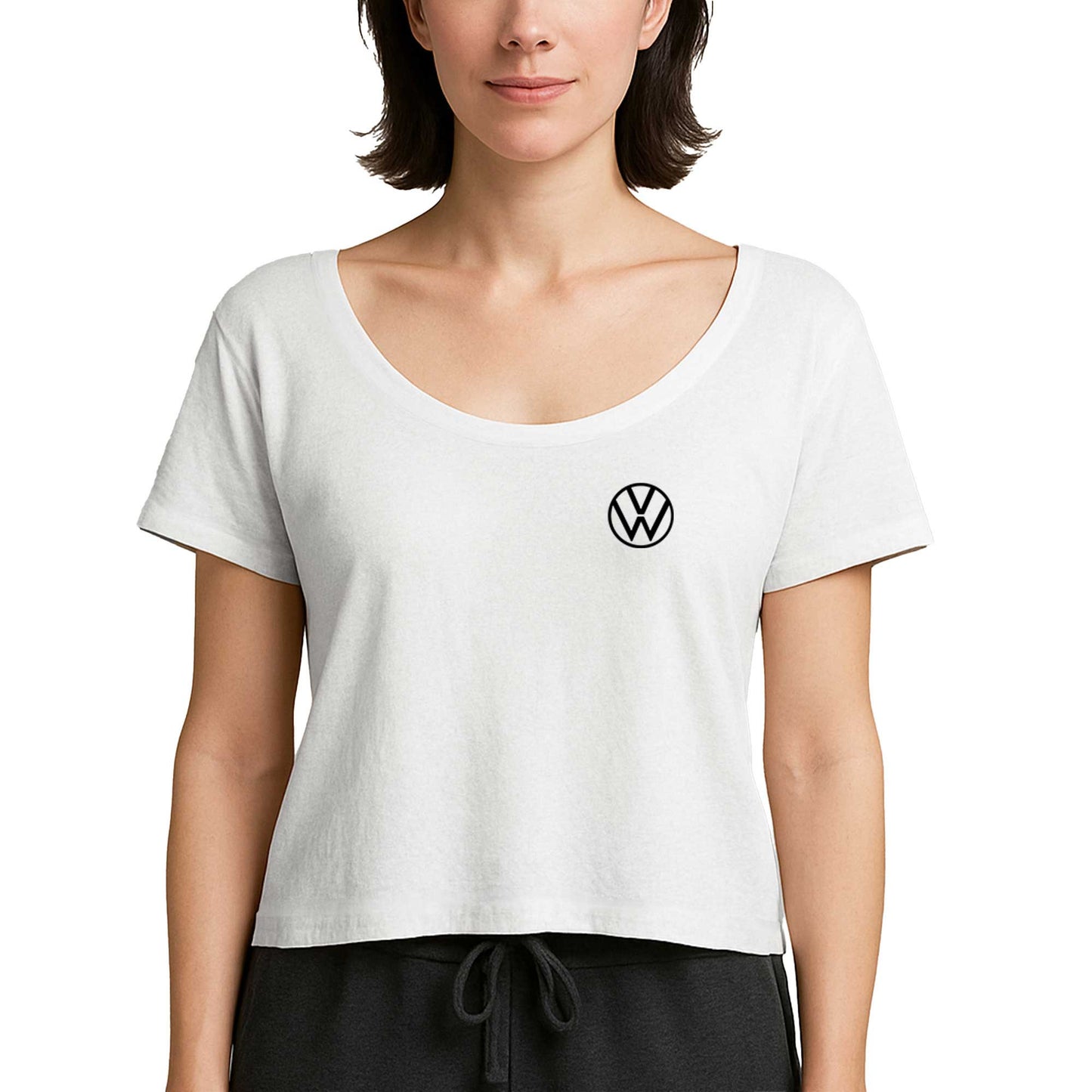 Volkswagen New Black Logo Beyaz Kadın Tişört