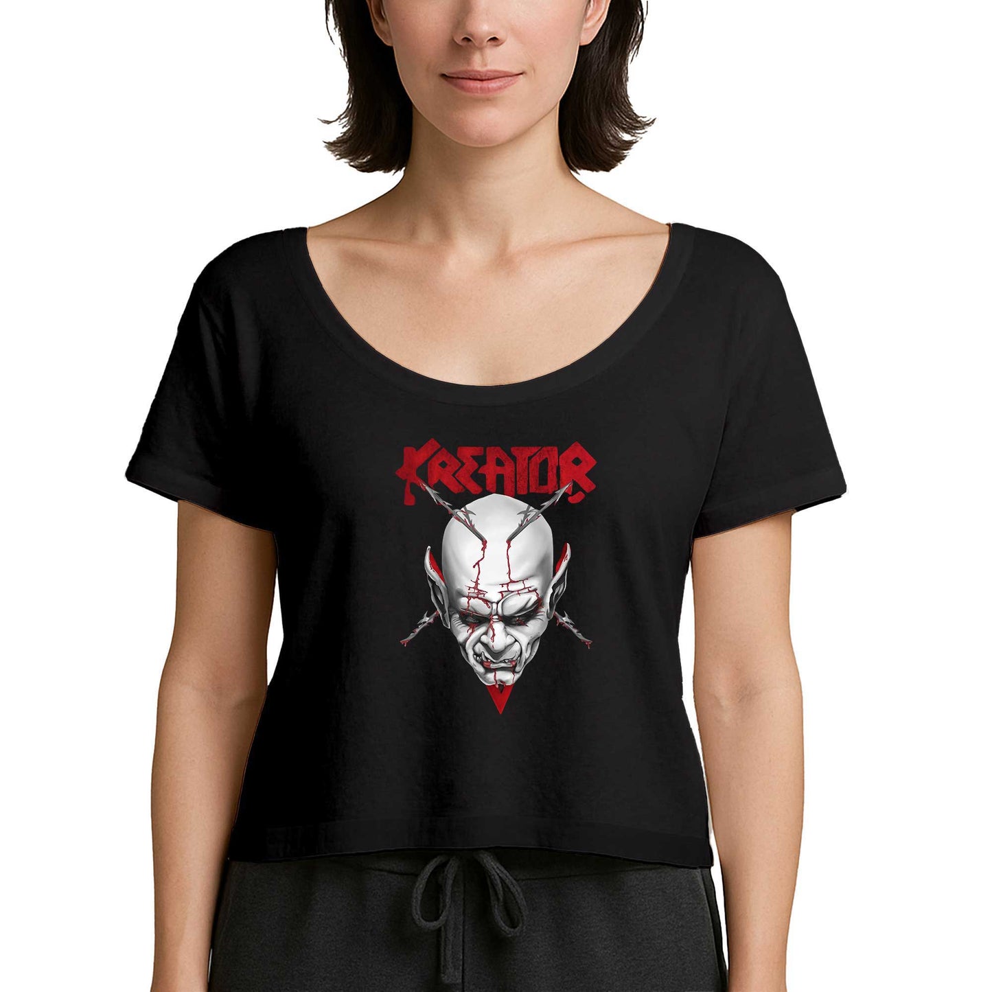 Kreator Siluet Logo Siyah Kadın Tişört
