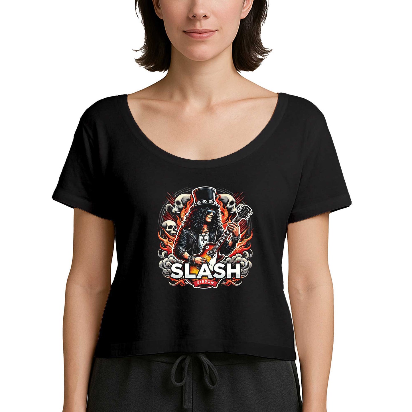 Slash Gibson Siyah Kadın Tişört