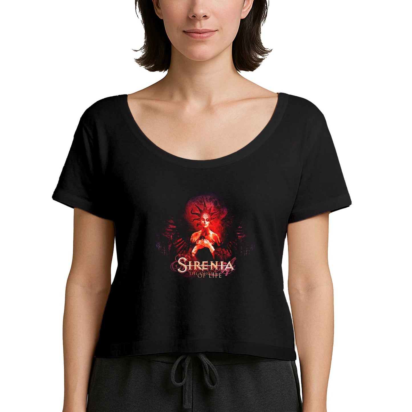 Sirenia The Enigma of Life Siyah Kadın Tişört