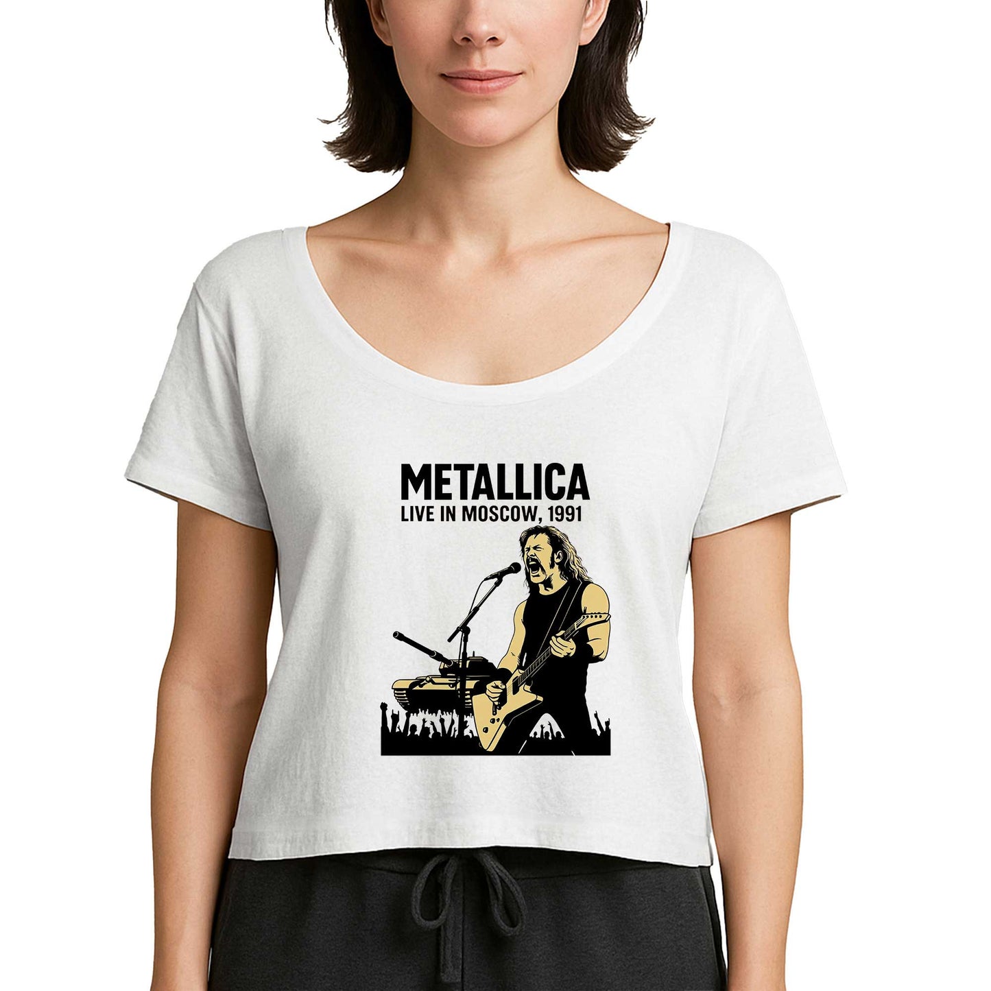 Metallica Live İn Moscow Beyaz Kadın Tişört