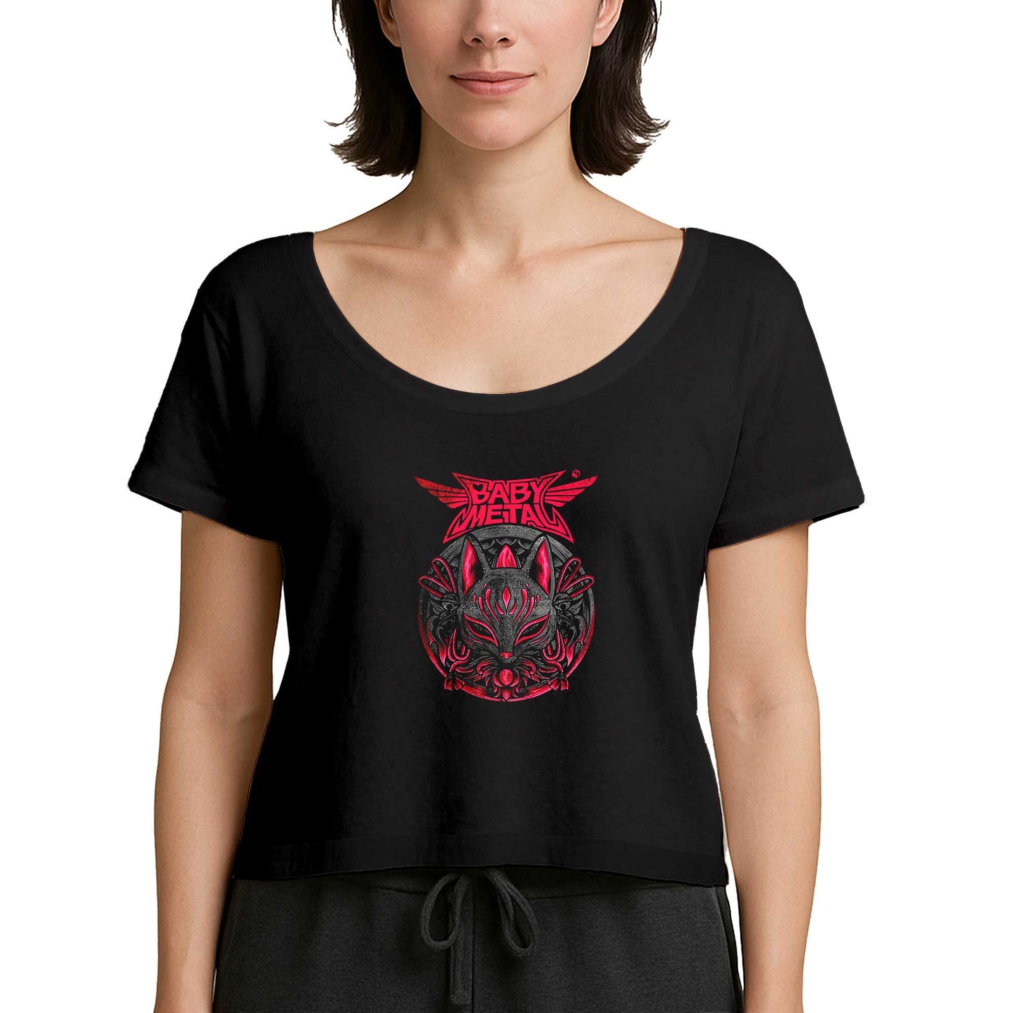Babymetal Maneki Neko Siyah Kadın Tişört