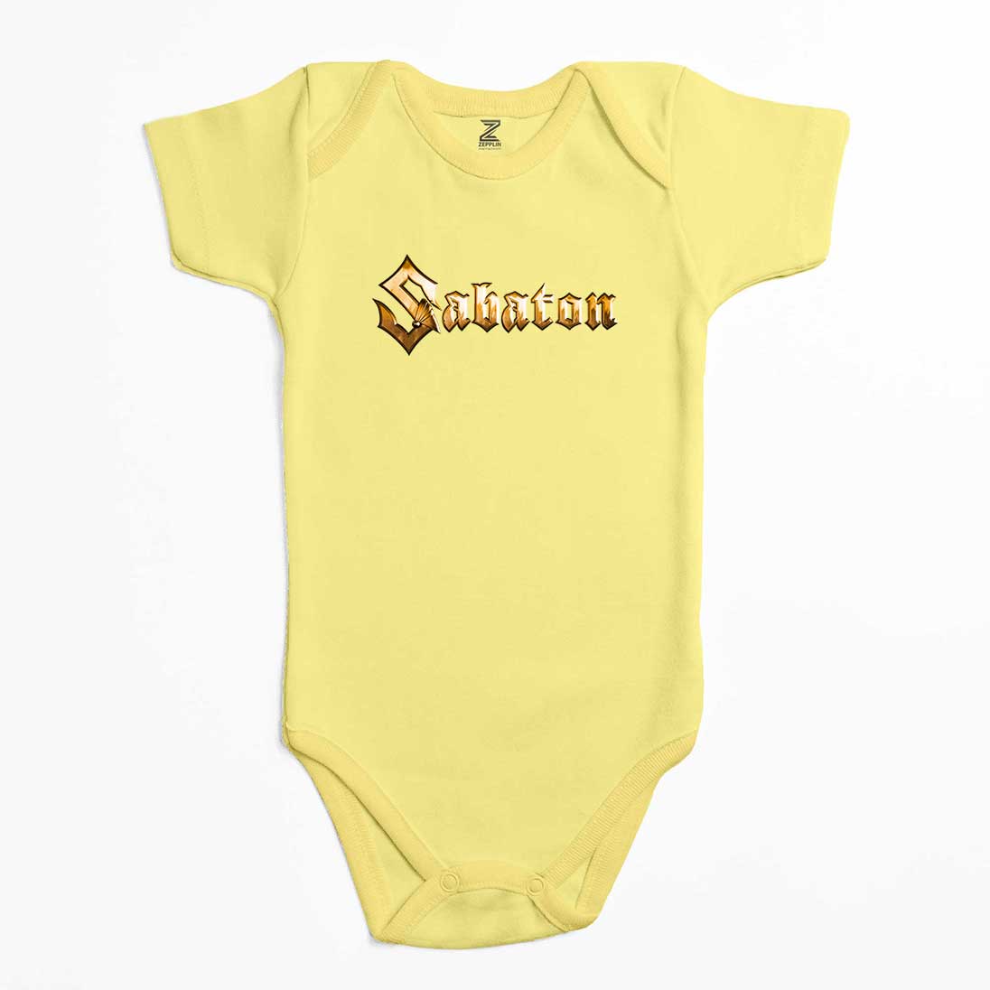 Sabaton Logo Gold Renkli Bebek Body Zıbın