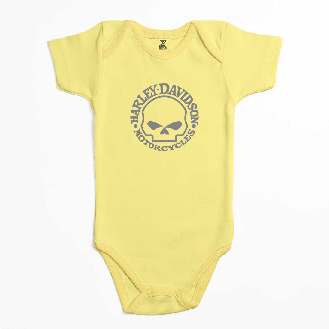 Harley Davidson Skull Logo Renkli Bebek Body Zıbın