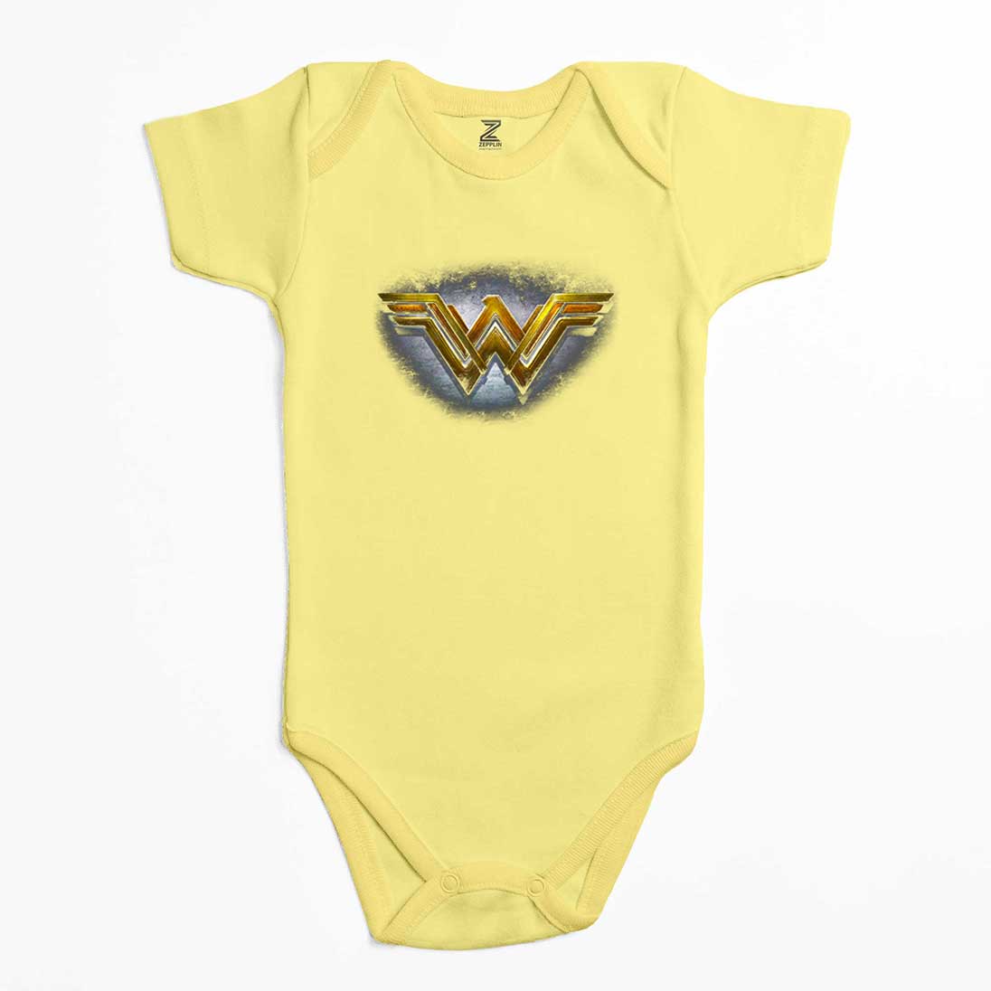 Wonder Woman Gold Logo Renkli Bebek Body Zıbın