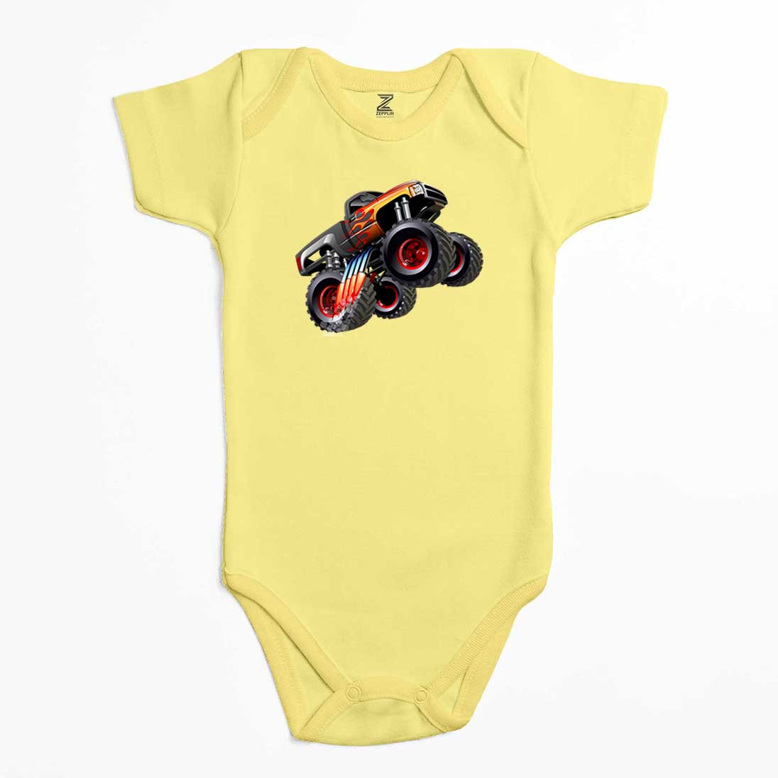 Cartoon Monster Truck Renkli Bebek Body Zıbın