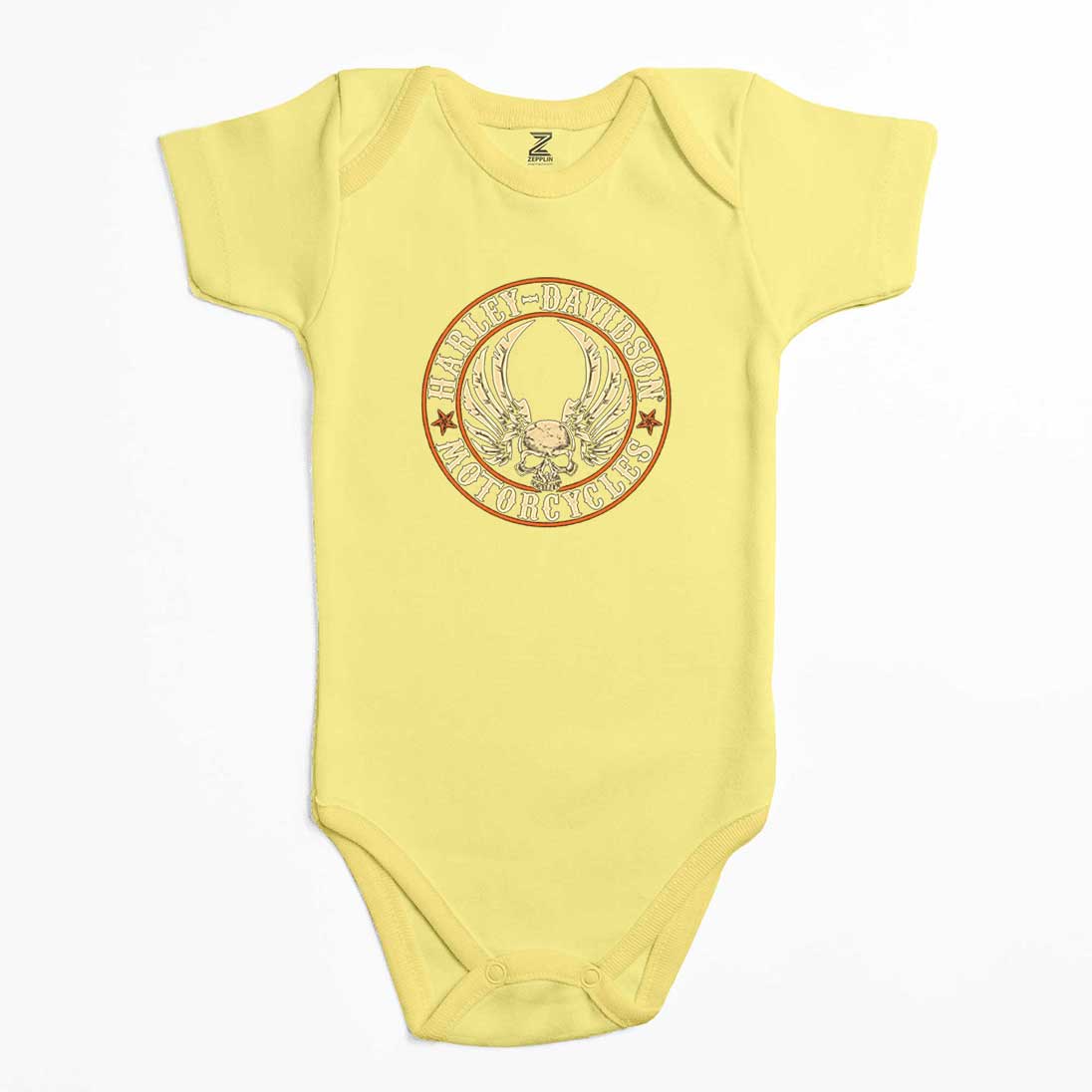 Harley Davidson Wings Skull Renkli Bebek Body Zıbın