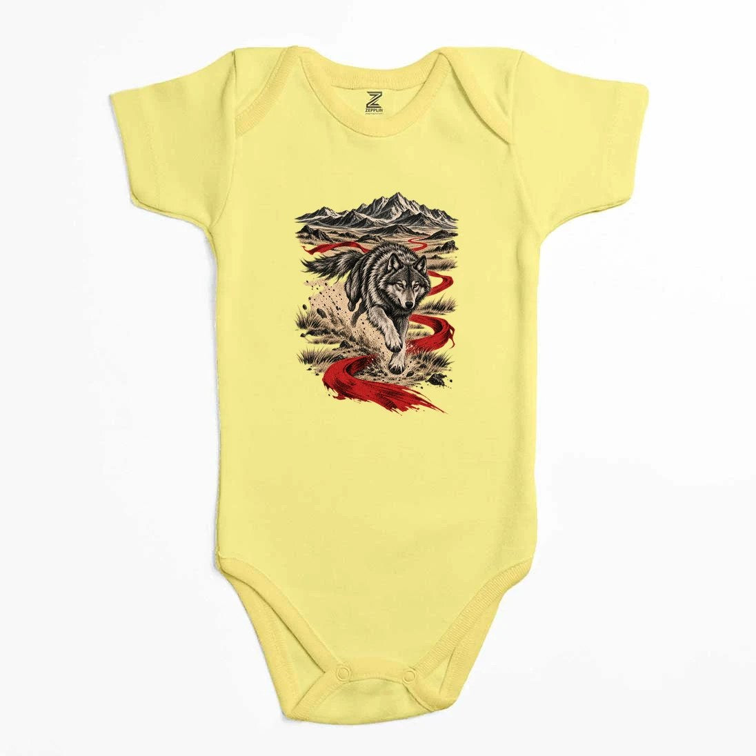 Kızıl Yol Bozkurdu Renkli Bebek Body Zıbın
