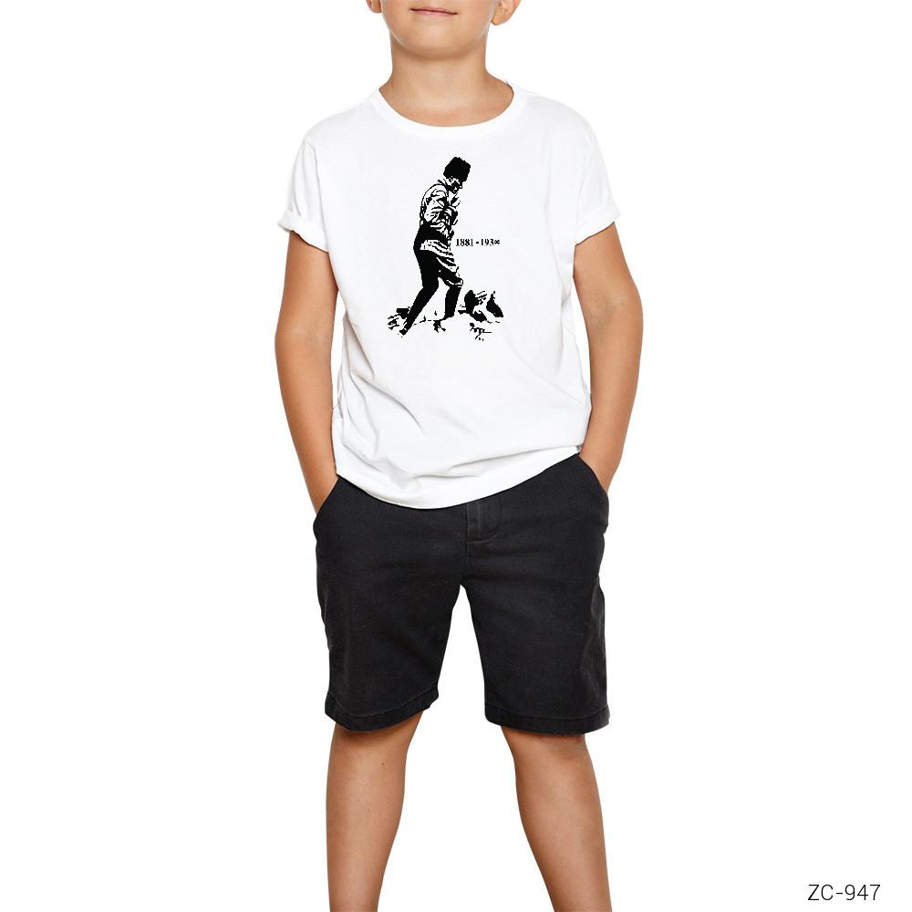 Atatürk Kocatepe Silüet Beyaz Çocuk Tişört
