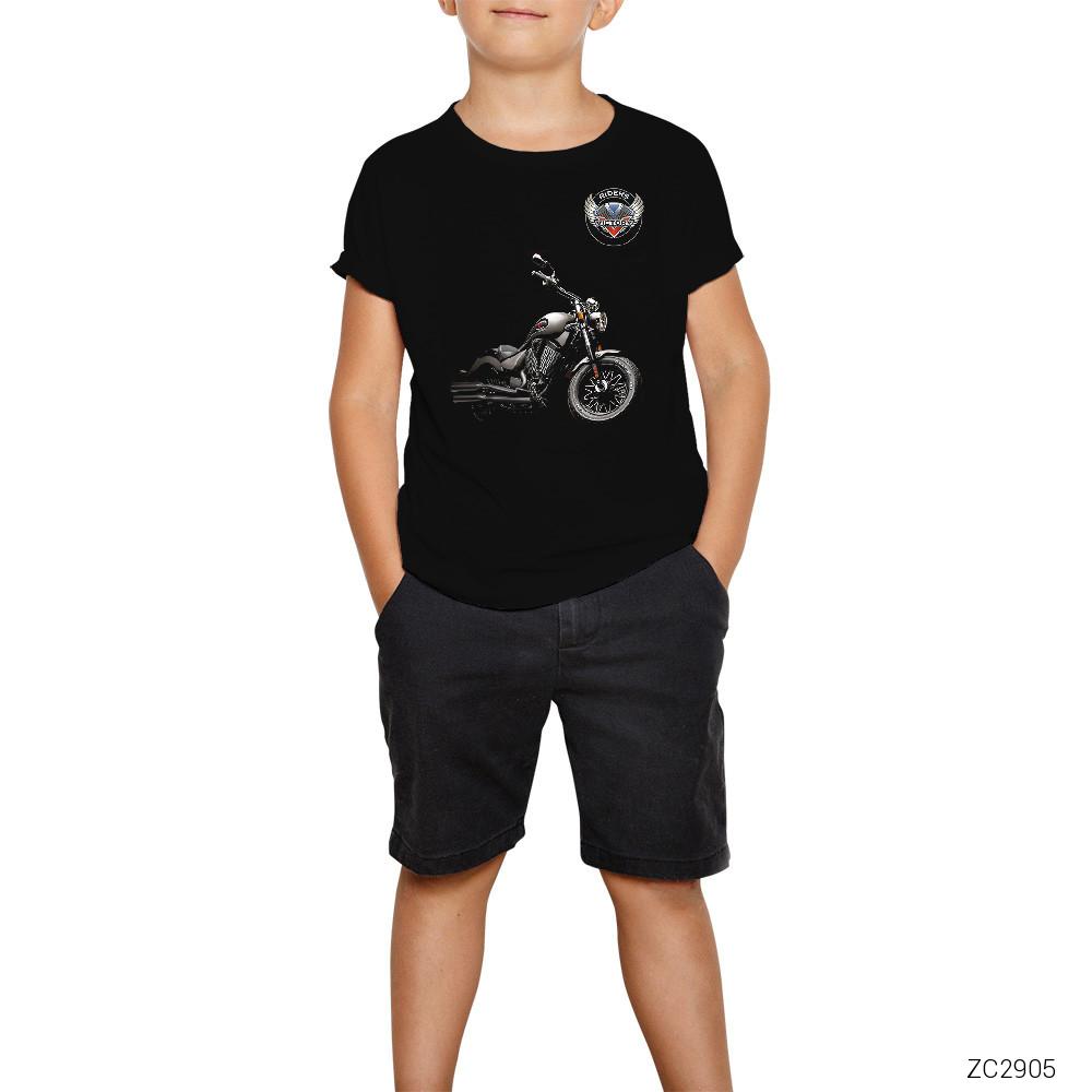 Victory Gunner Motorcycle Siyah Çocuk Tişört